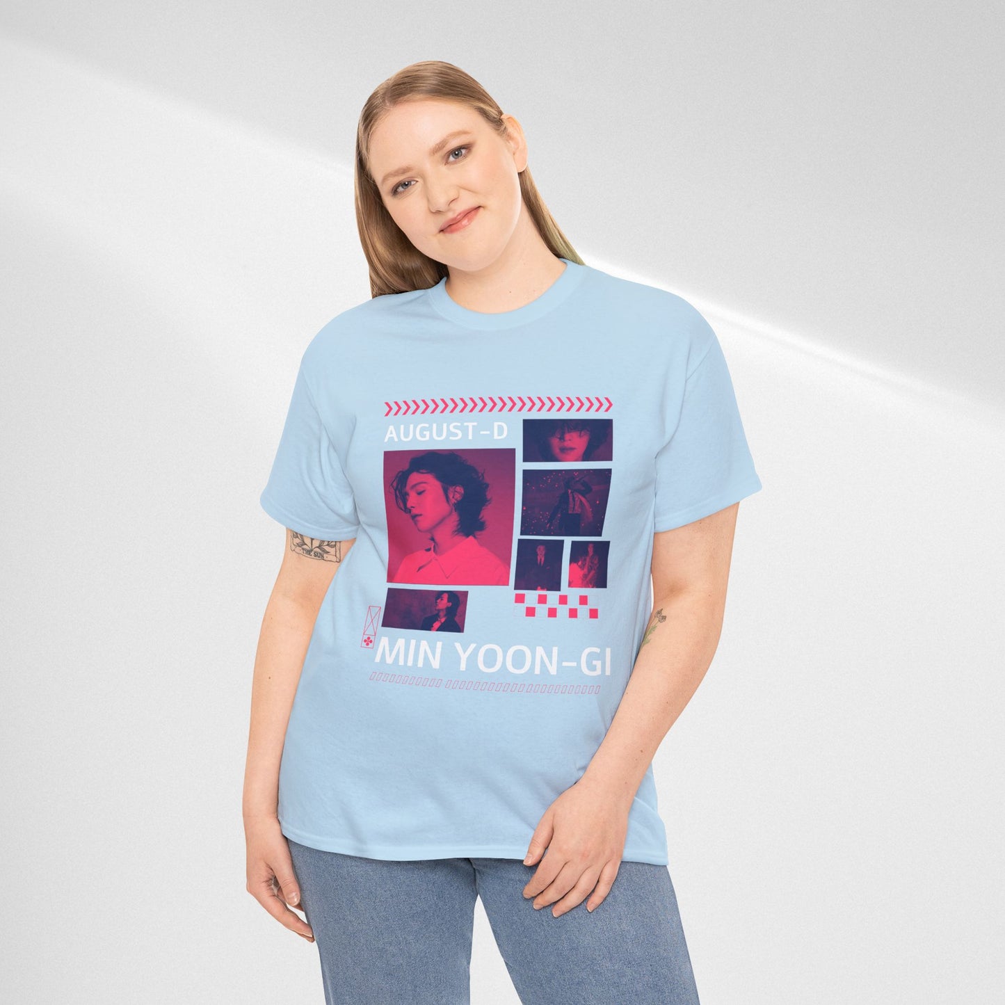 Min Yoon-Gi Photo Grid Tee — K‑Pop BTS August‑D Fan Shirt