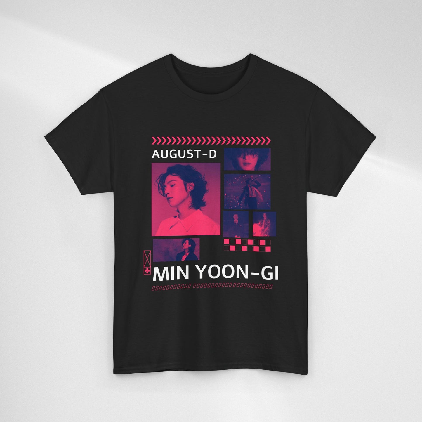 Min Yoon-Gi Photo Grid Tee — K‑Pop BTS August‑D Fan Shirt