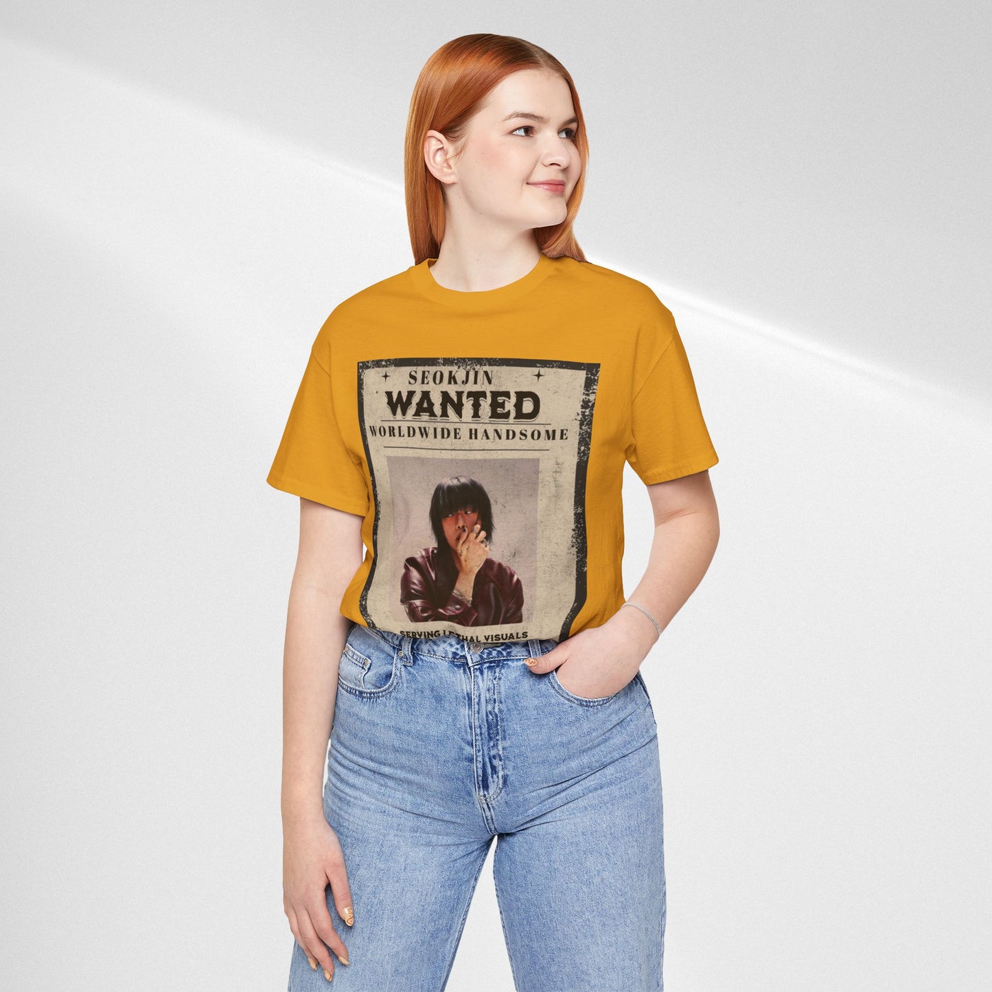 T-Shirt — 'Seokjin Wanted: Worldwide Handsome' Vintage Poster Tee