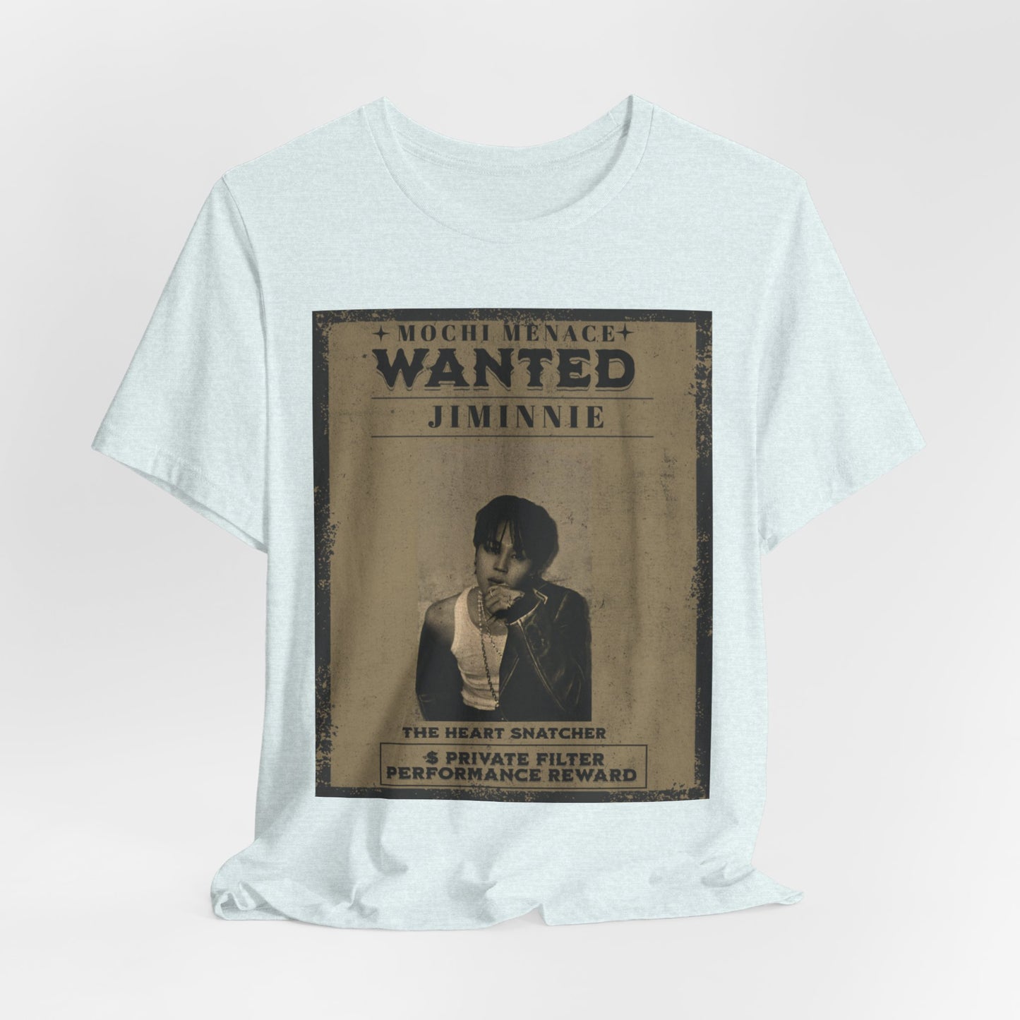 JIMIN Wanted Poster Graphic Tee — 'Mischief Menace' Vintage Style