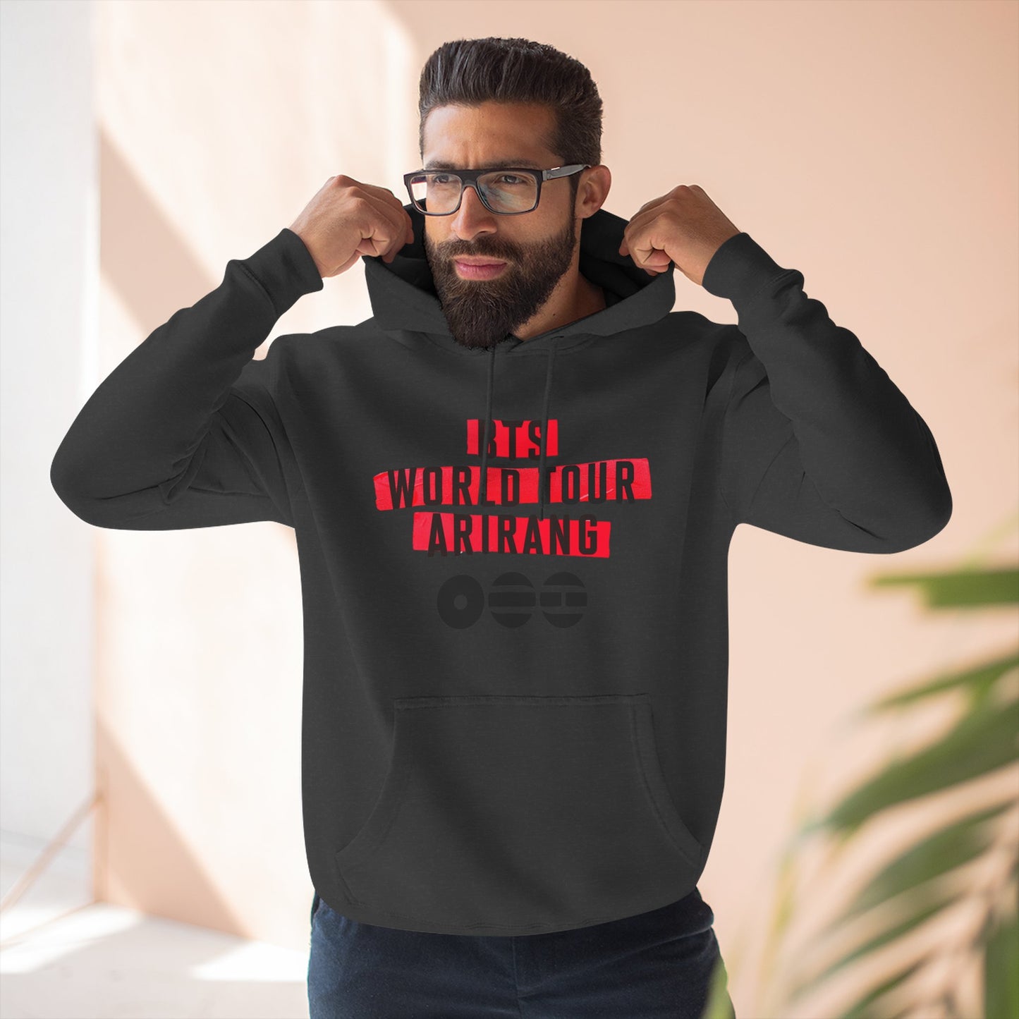 BTS World Tour Hoodie — 'Arirang' Fleece Pullover with Tour Dates