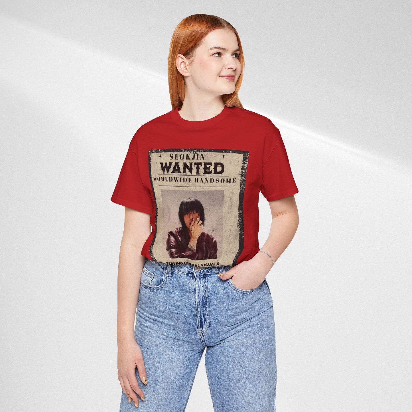 T-Shirt — 'Seokjin Wanted: Worldwide Handsome' Vintage Poster Tee