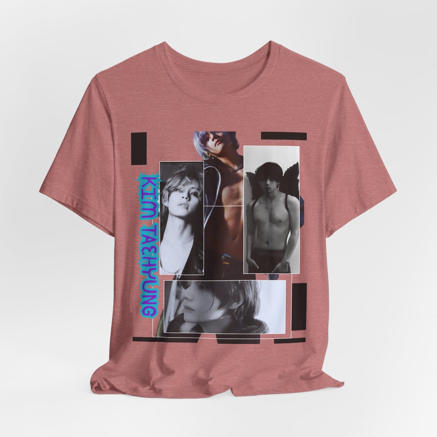 TAE Photo Collage Graphic Tee — Retro Black & White Portraits
