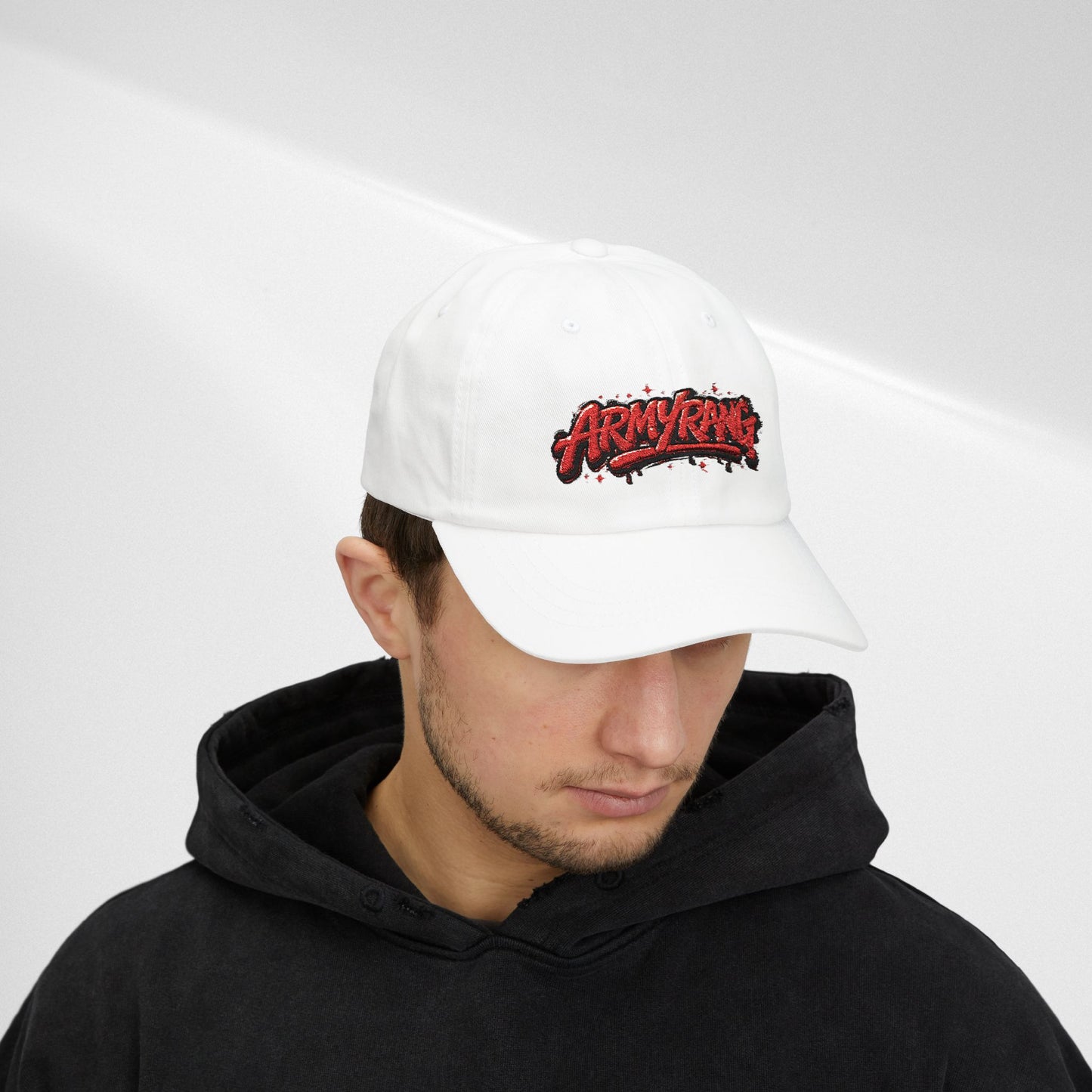 Dad Cap - Red Graffiti "ARMYRANG" Embroidered Baseball Hat