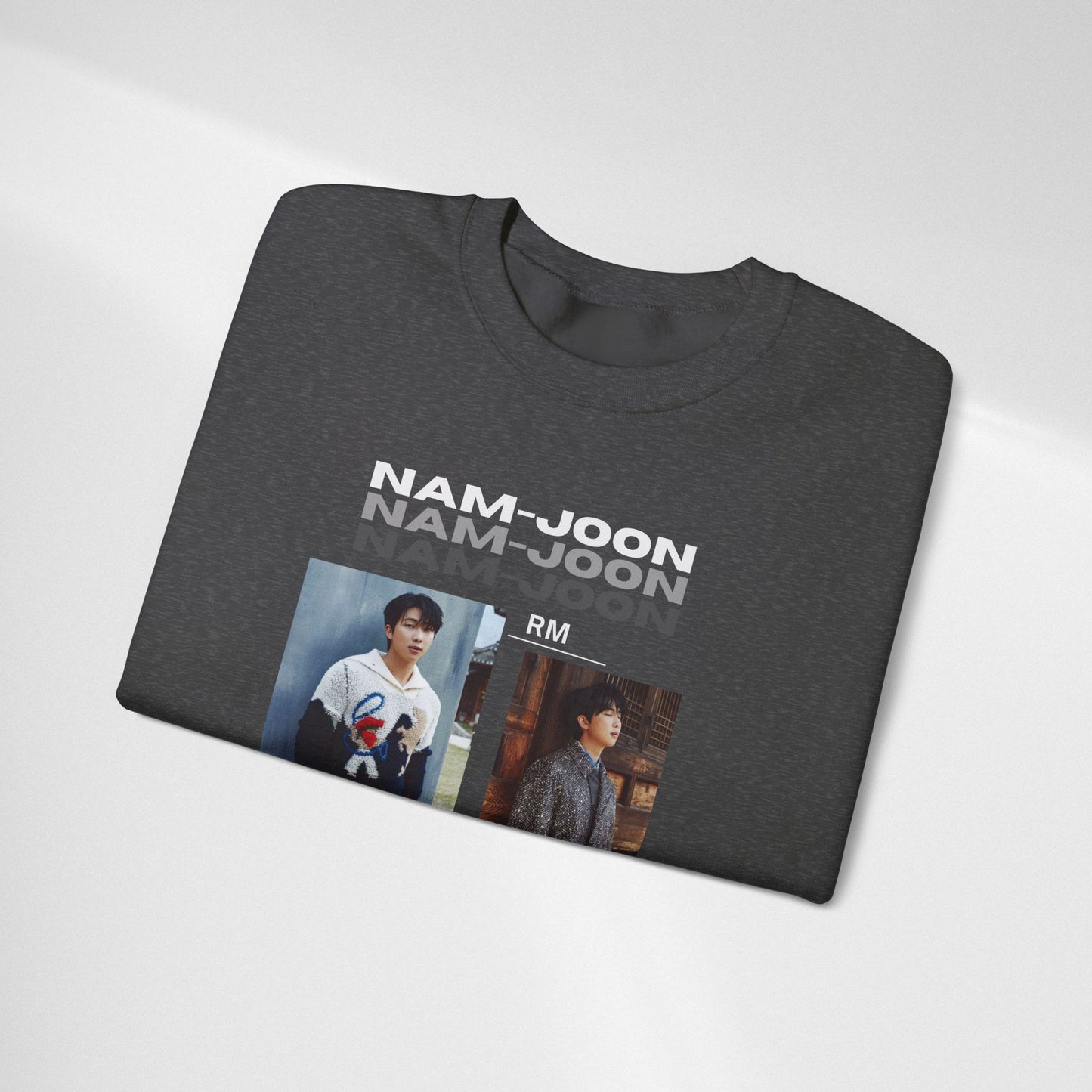 Photo Collage Crewneck Sweatshirt — "Nam-Joon" Graphic Pullover