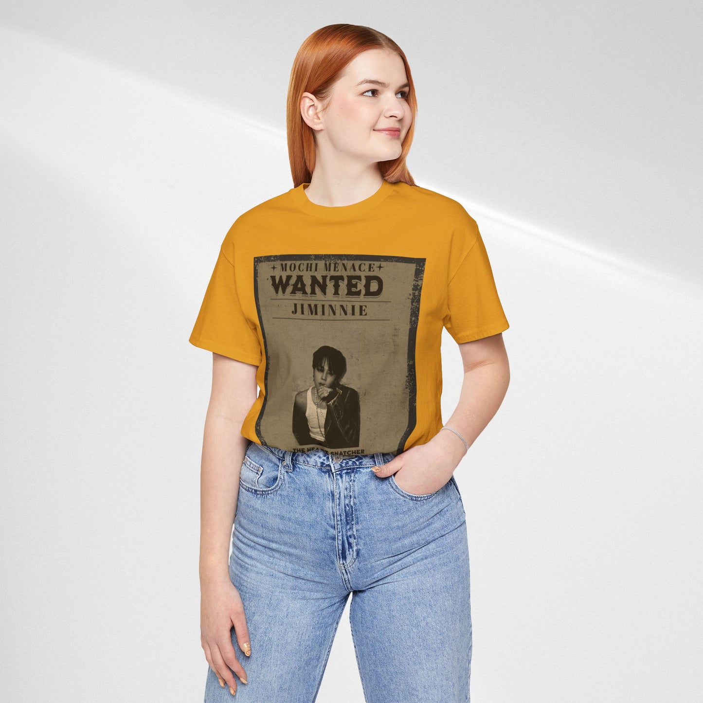 JIMIN Wanted Poster Graphic Tee — 'Mischief Menace' Vintage Style