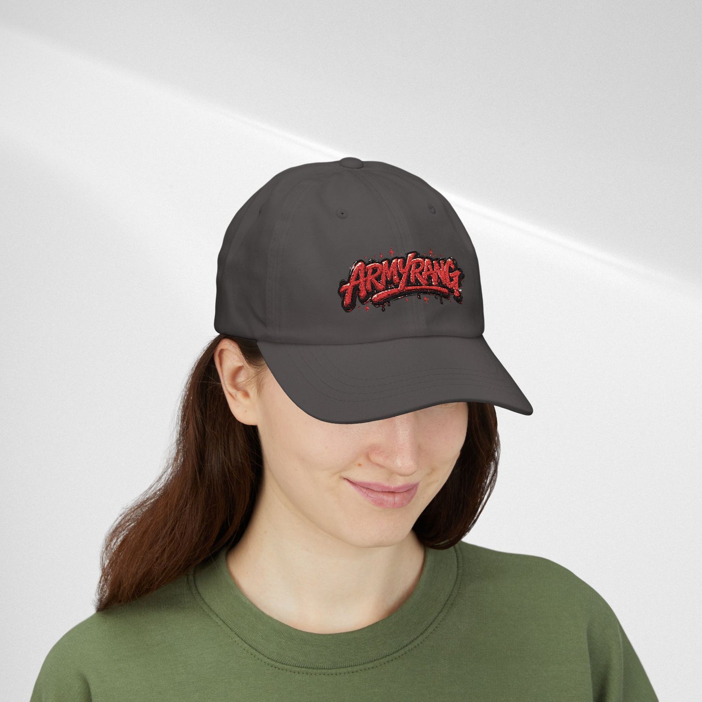 Dad Cap - Red Graffiti "ARMYRANG" Embroidered Baseball Hat