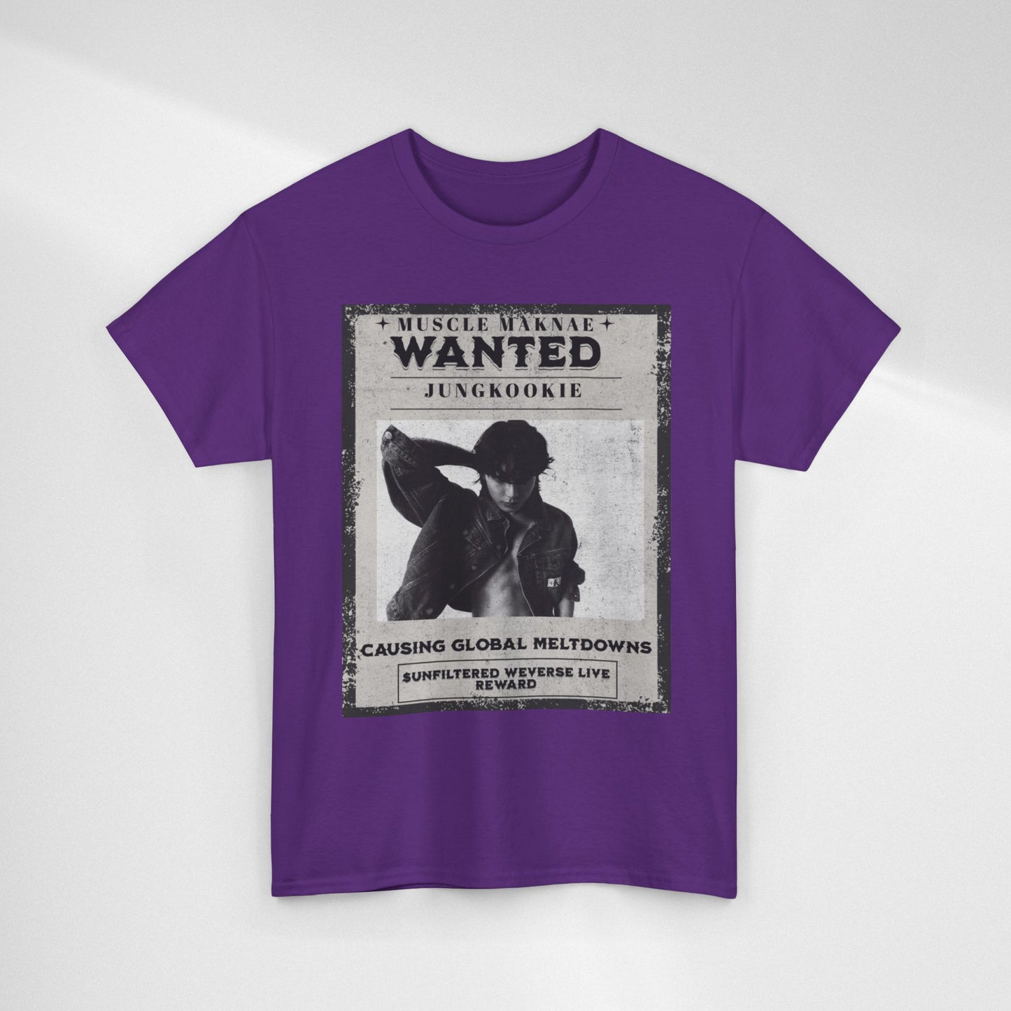 Wanted Poster T-Shirt — "Jungkookie" Vintage K-Pop Graphic Tee
