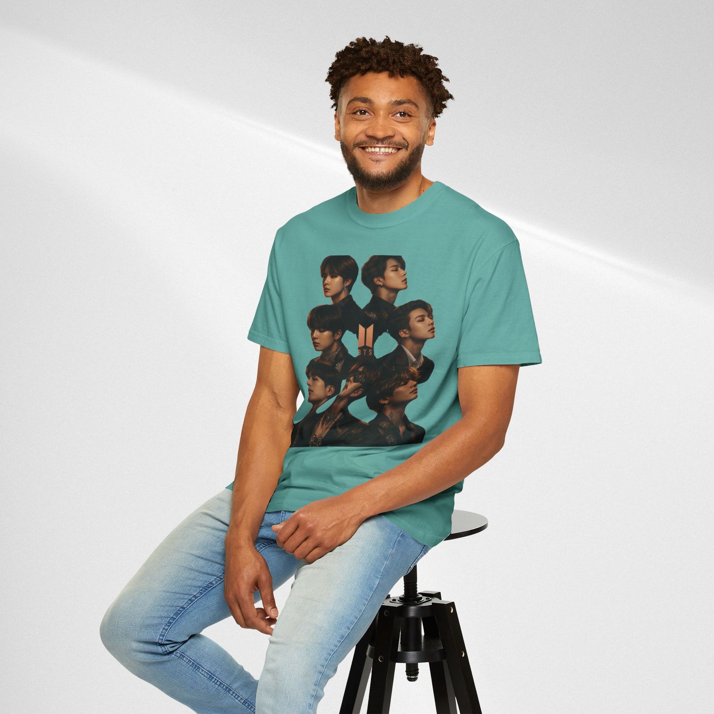 BTS Portrait Collage T-Shirt — Dark Mood Graphic Tee