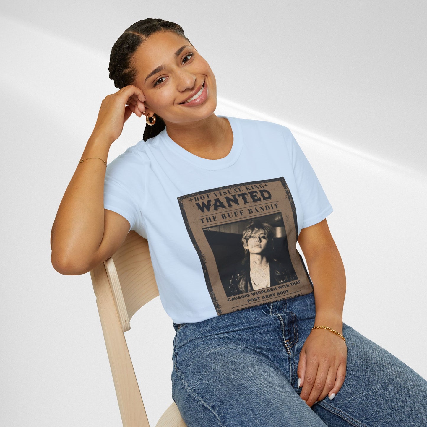 Wanted V Poster Graphic T-Shirt — "The Ruff Bandit" Vintage Western Mugshot Tee