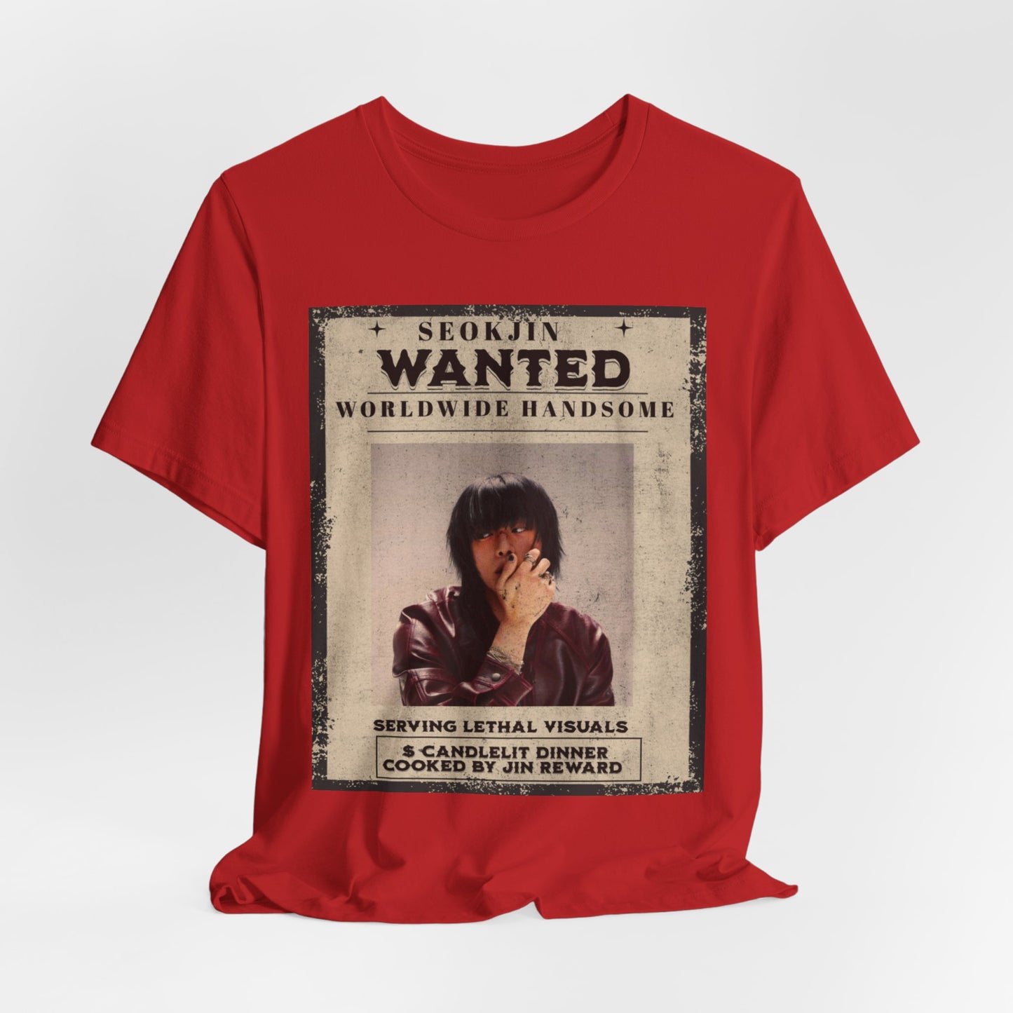 T-Shirt — 'Seokjin Wanted: Worldwide Handsome' Vintage Poster Tee