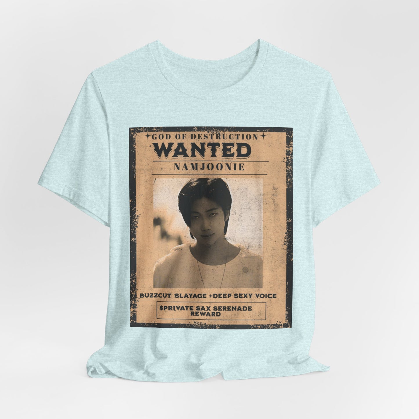 T-Shirt — Vintage 'Wanted: Namjoonie' Photo Tee (K-Pop Fan Poster Style)
