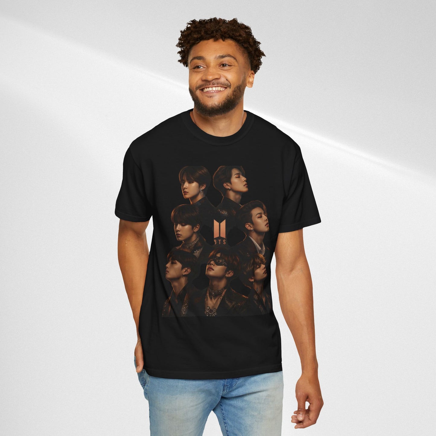 BTS Portrait Collage T-Shirt — Dark Mood Graphic Tee