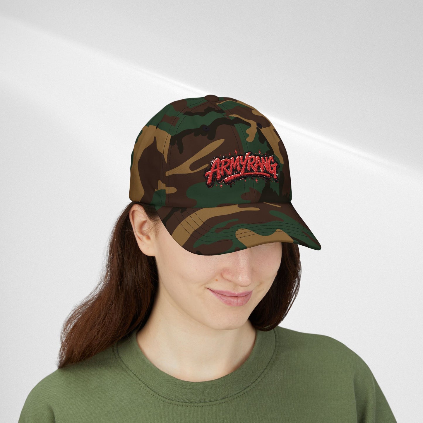 Dad Cap - Red Graffiti "ARMYRANG" Embroidered Baseball Hat
