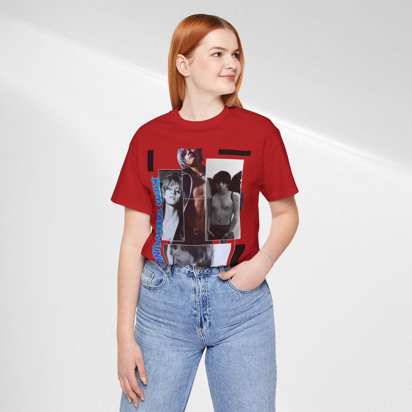 TAE Photo Collage Graphic Tee — Retro Black & White Portraits
