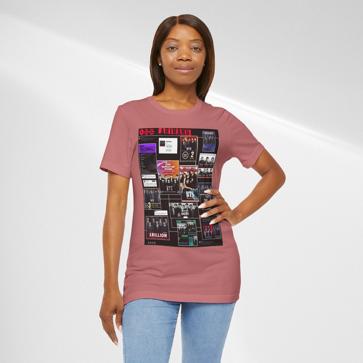 BTS  ARIRANG Collage Graphic Tee — K‑Pop Fan Tribute Shirt
