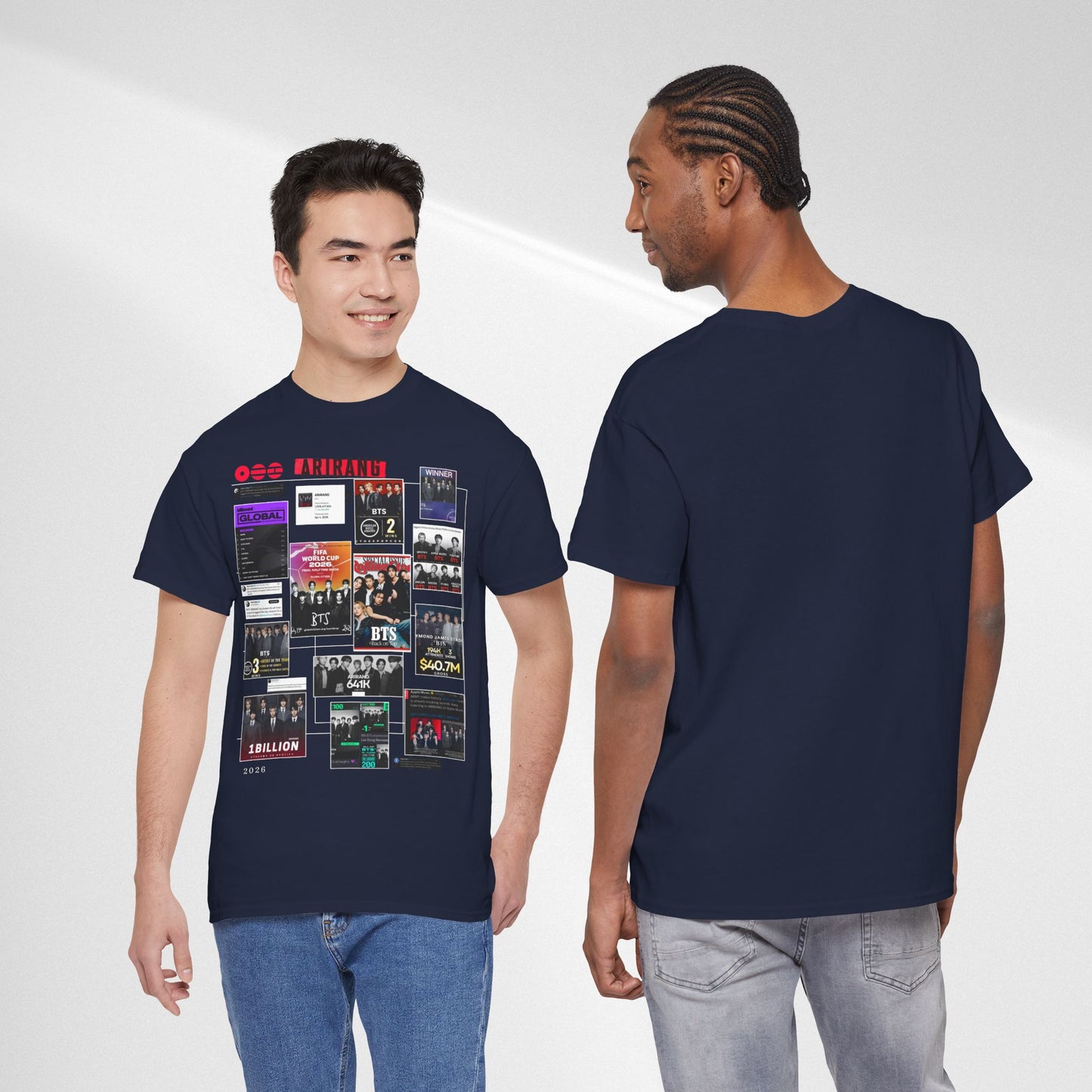 BTS ARIRANG Collage Tee — Iconic Albums & Milestones Graphic T-Shirt