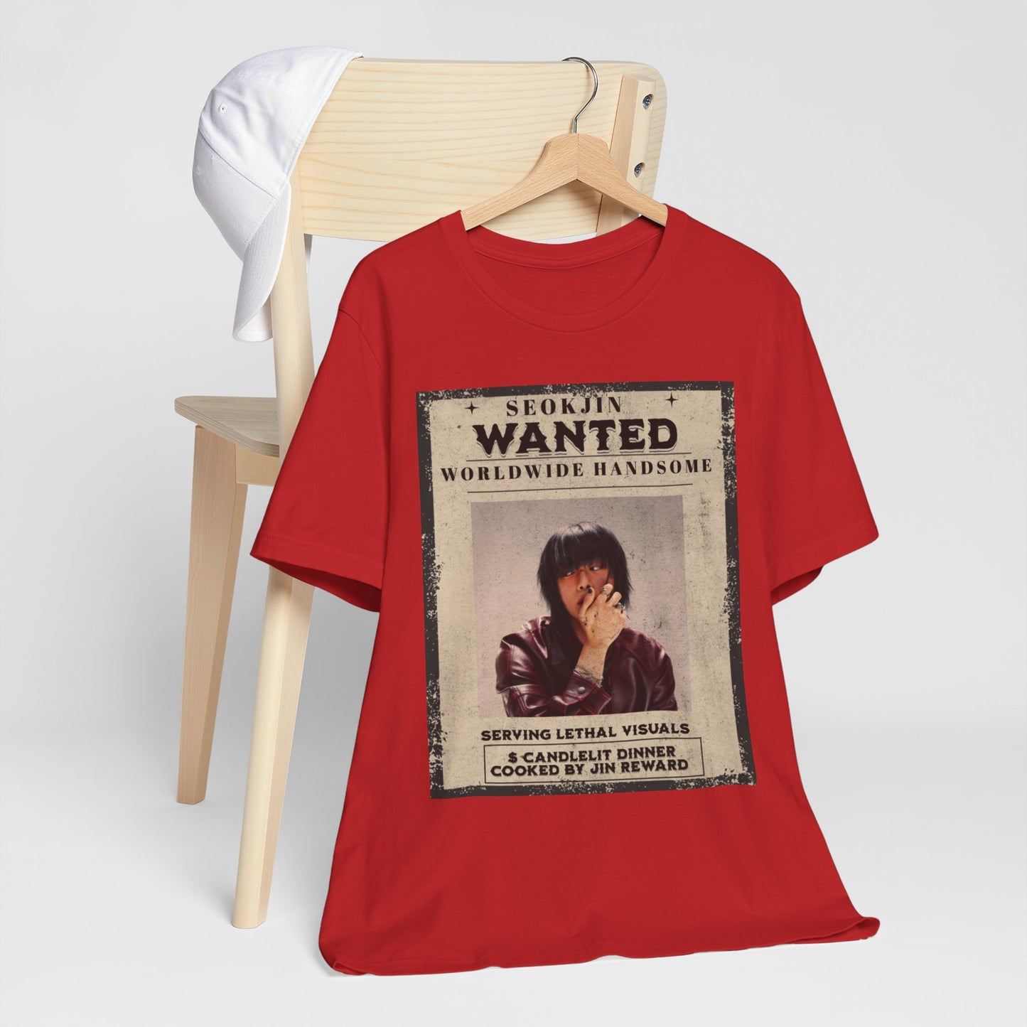 T-Shirt — 'Seokjin Wanted: Worldwide Handsome' Vintage Poster Tee