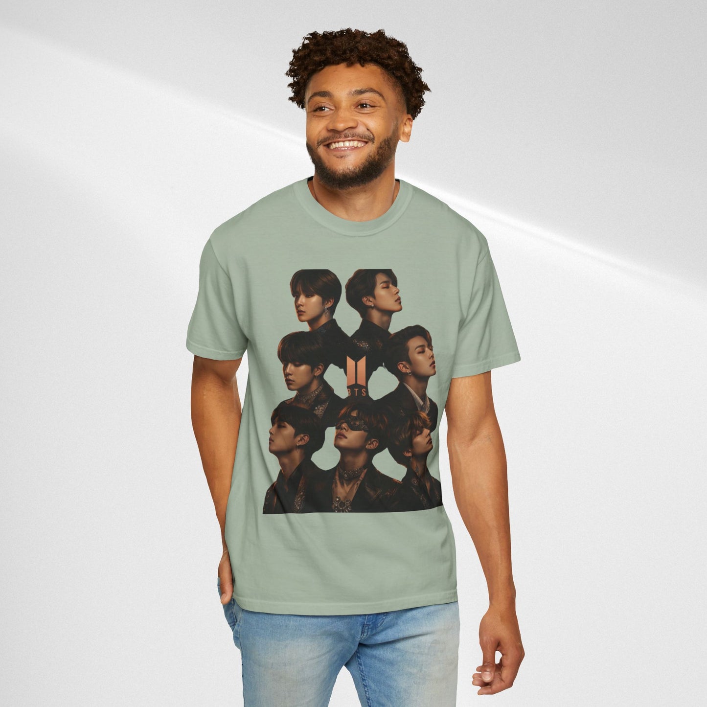 BTS Portrait Collage T-Shirt — Dark Mood Graphic Tee