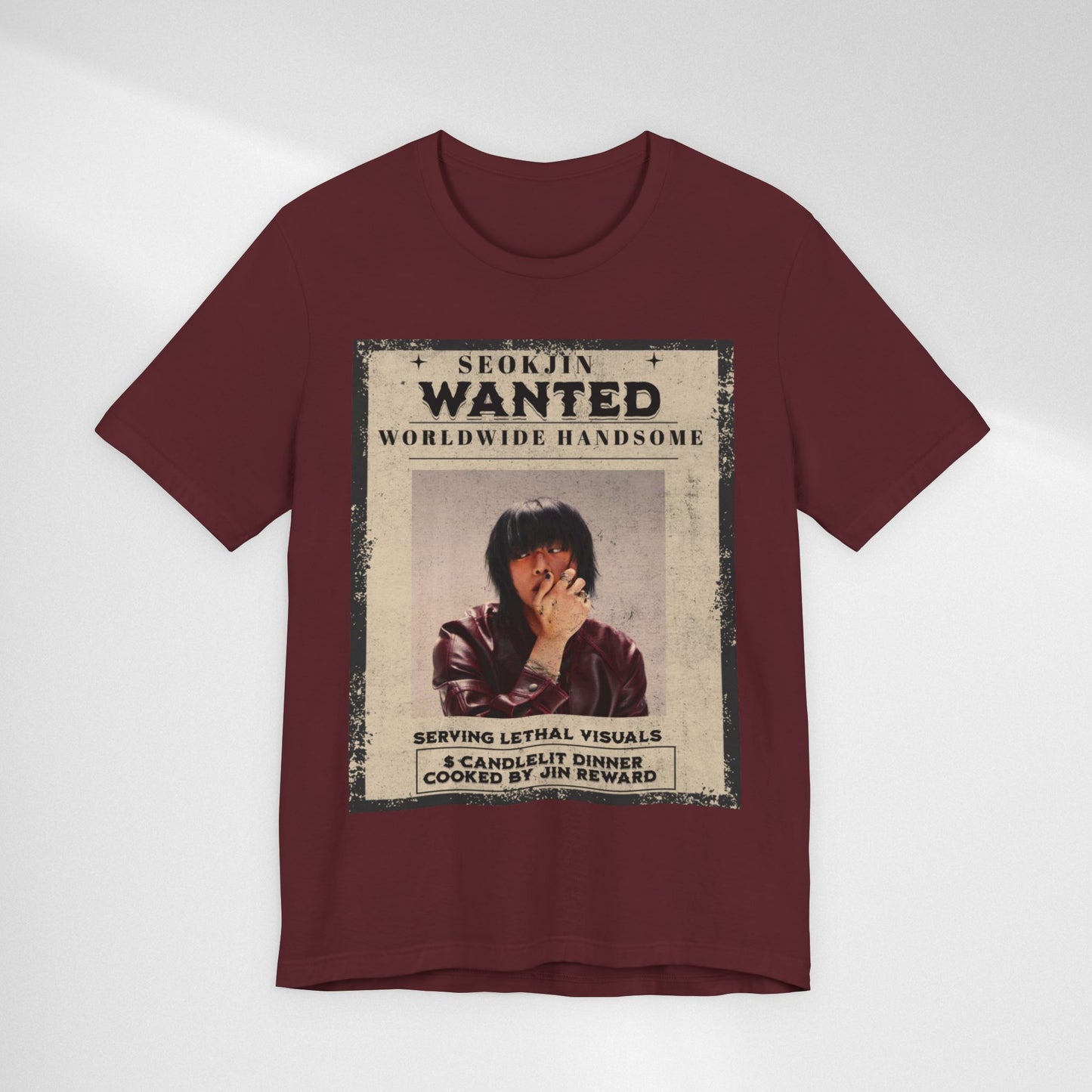T-Shirt — 'Seokjin Wanted: Worldwide Handsome' Vintage Poster Tee