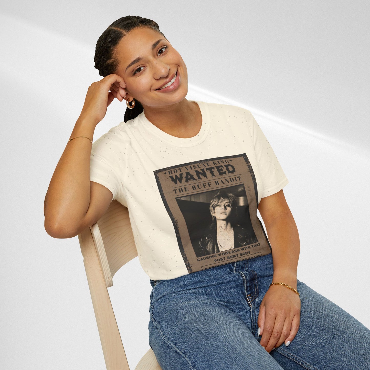 Wanted V Poster Graphic T-Shirt — "The Ruff Bandit" Vintage Western Mugshot Tee