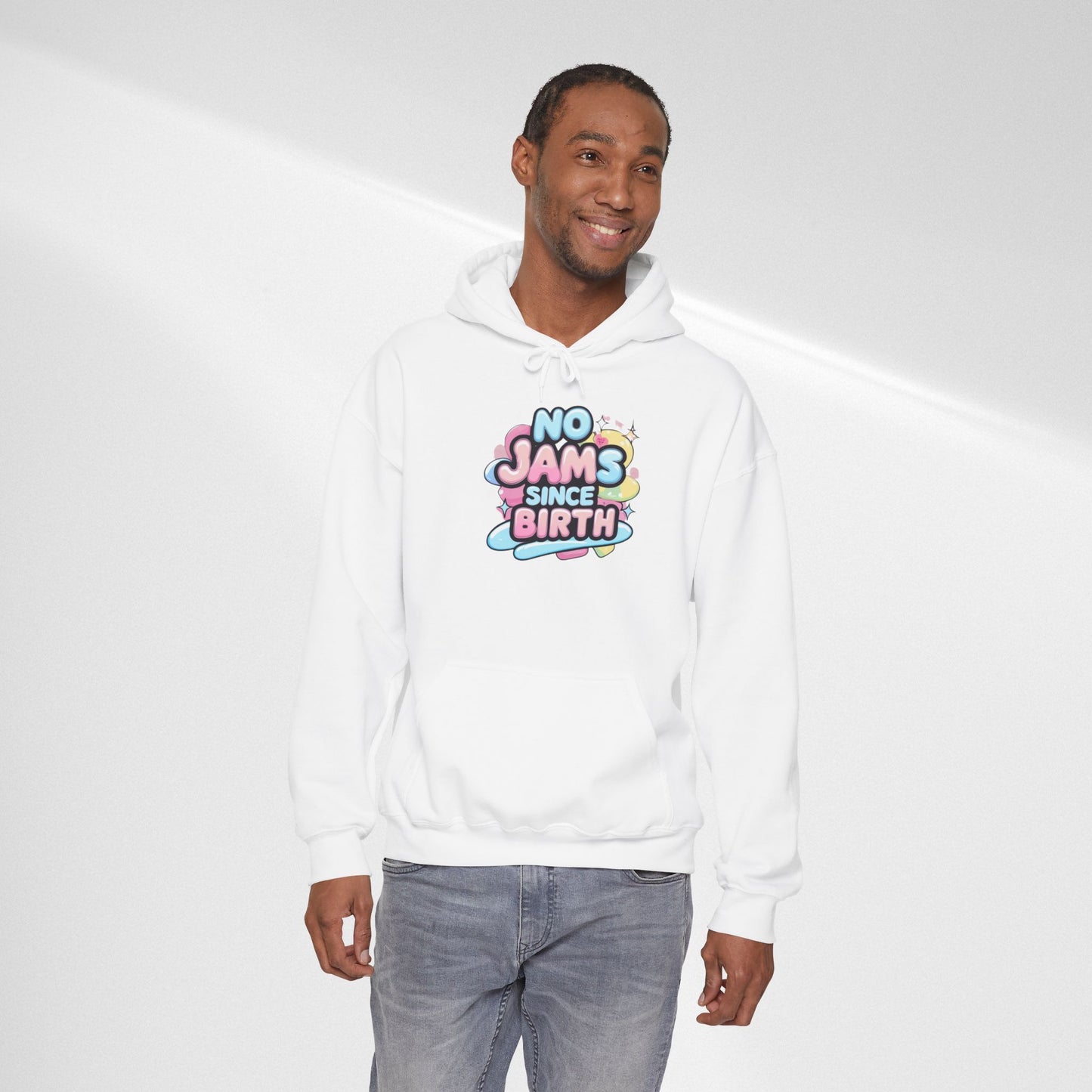 Hoodie — "No Jams Since Birth" Cute Kawaii Graphic Pullover