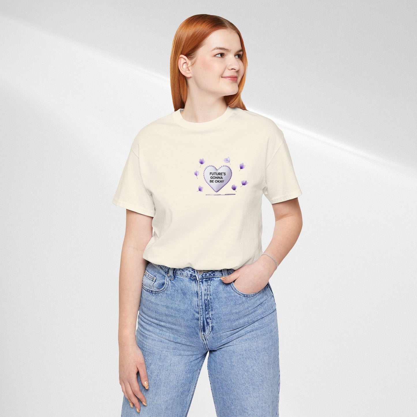 Future's Gonna Be Okay T-Shirt — Purple Heart Positive Graphic Tee