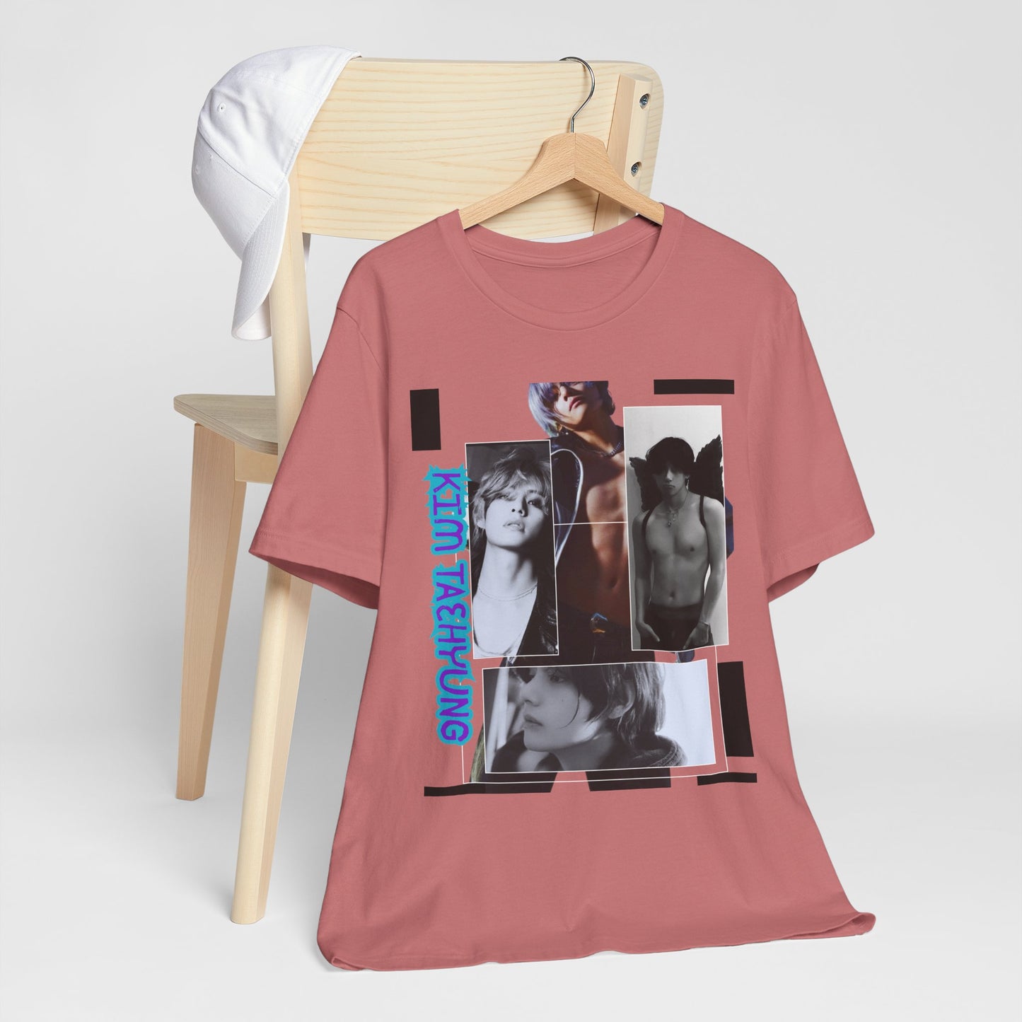 TAE Photo Collage Graphic Tee — Retro Black & White Portraits