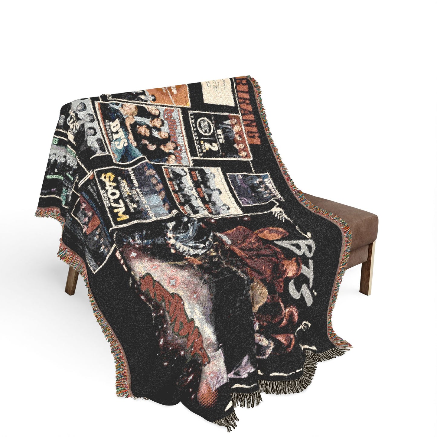 BTS Collage Woven Blanket — K‑Pop Fan Throw for Bedroom & Living Room