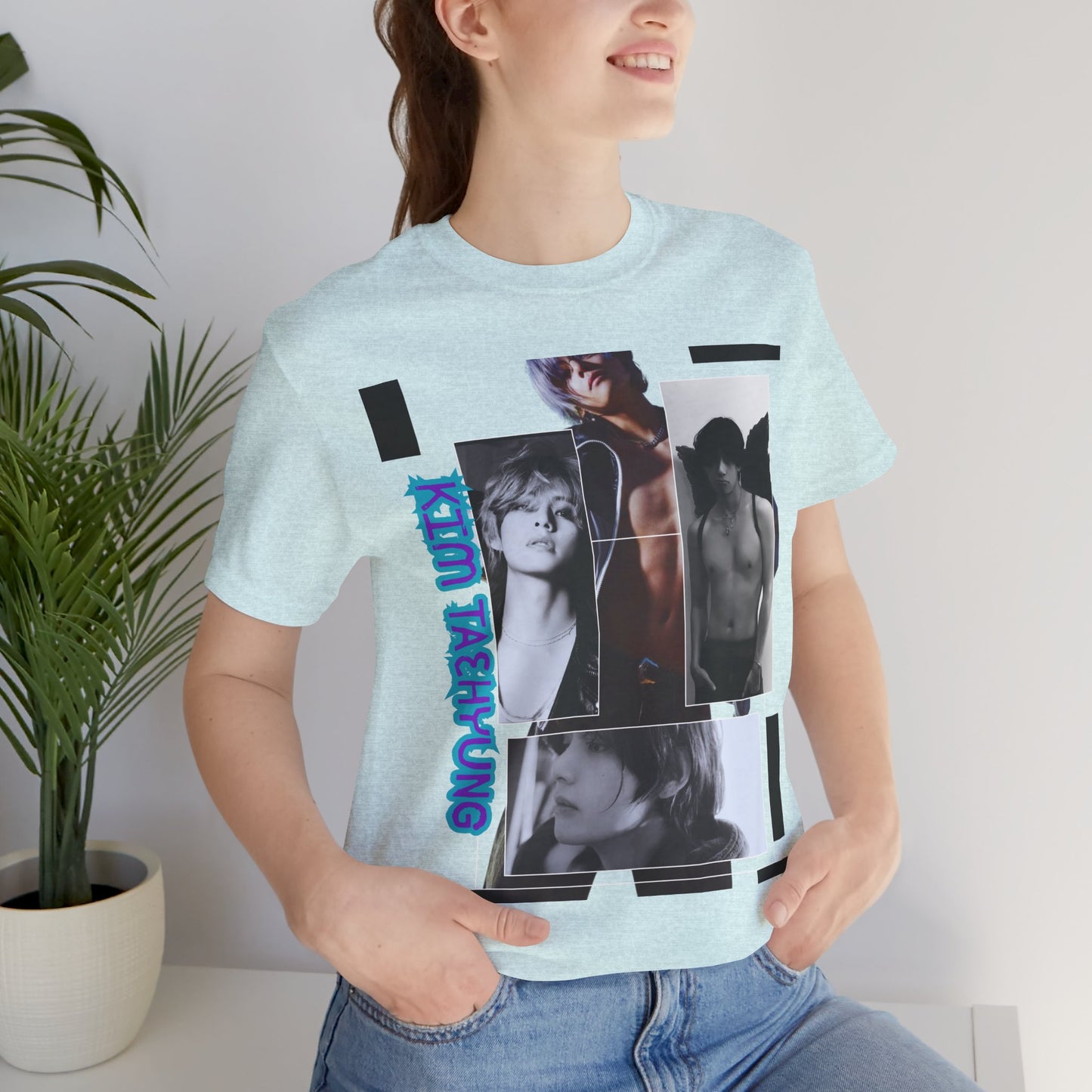 TAE Photo Collage Graphic Tee — Retro Black & White Portraits