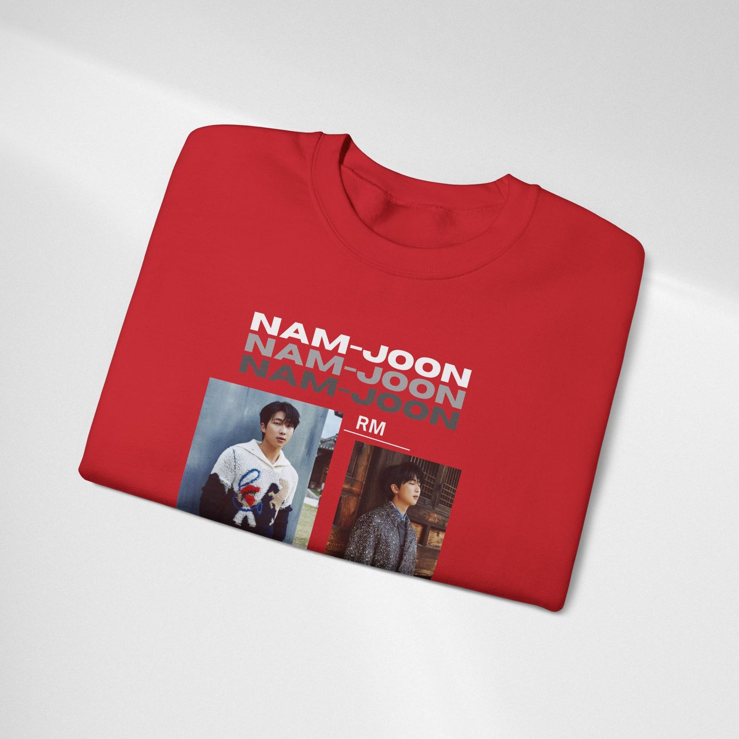 Photo Collage Crewneck Sweatshirt — "Nam-Joon" Graphic Pullover