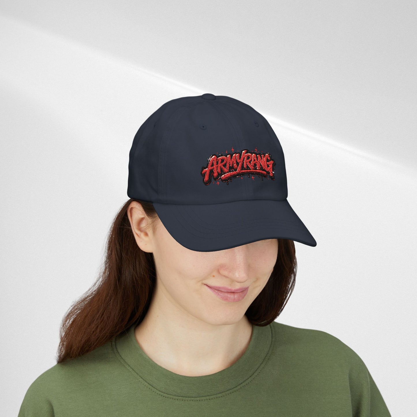 Dad Cap - Red Graffiti "ARMYRANG" Embroidered Baseball Hat