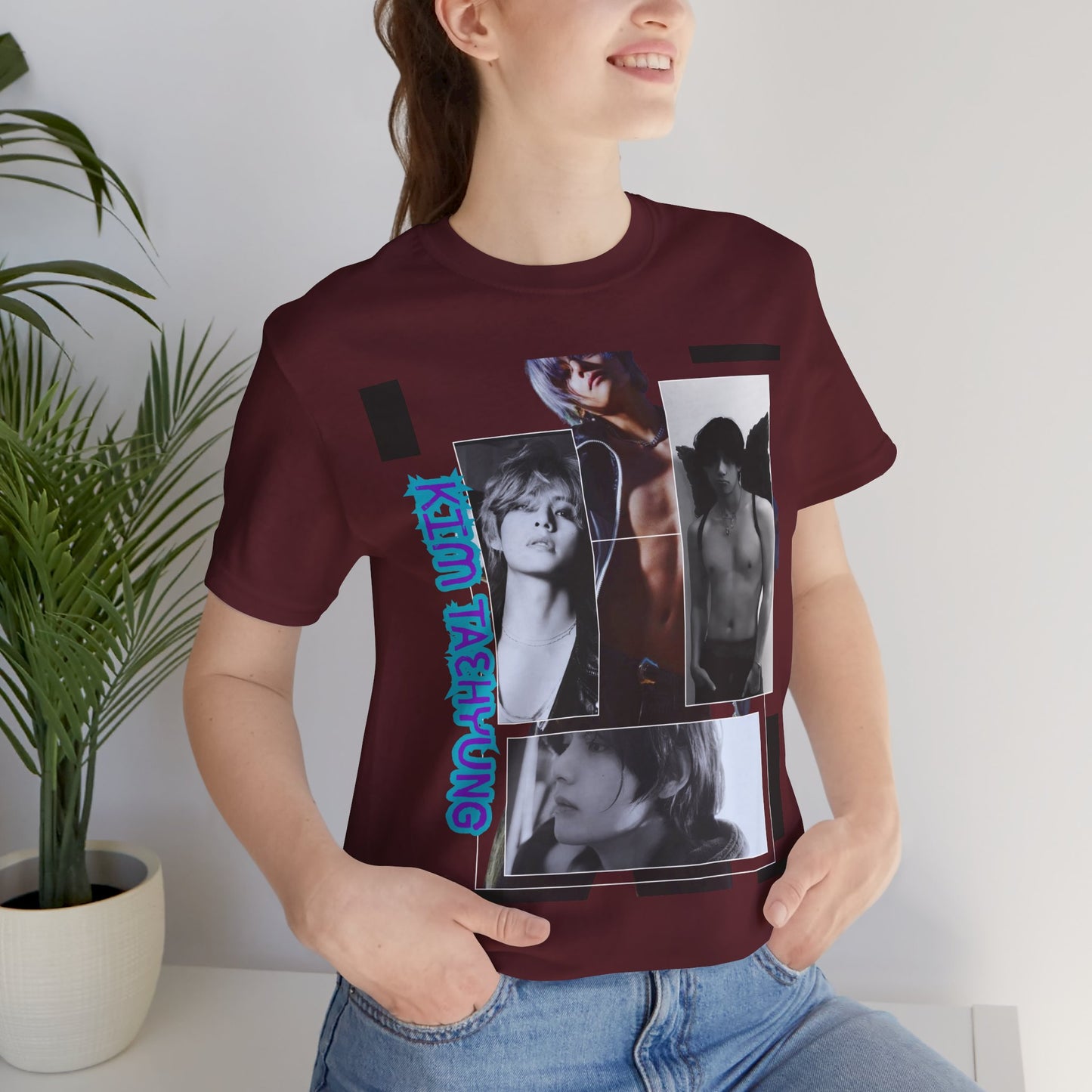 TAE Photo Collage Graphic Tee — Retro Black & White Portraits