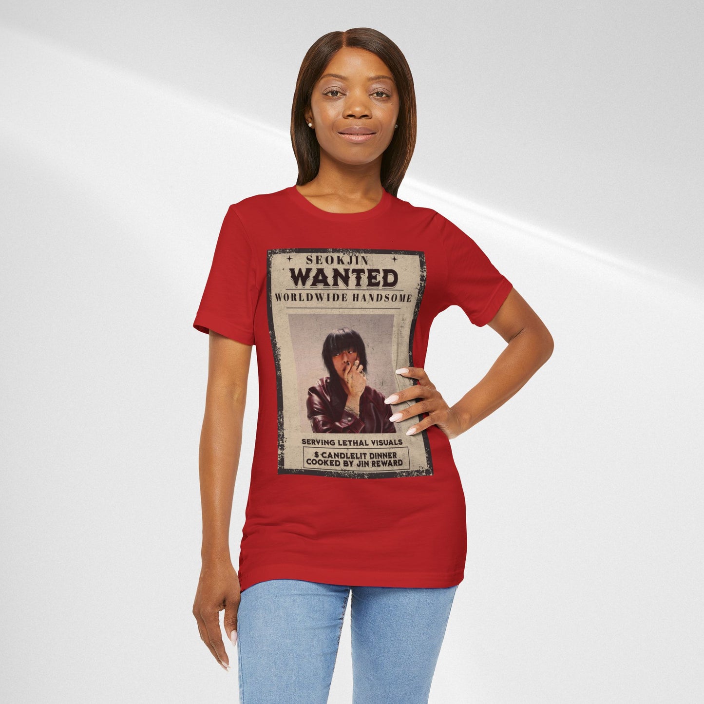 T-Shirt — 'Seokjin Wanted: Worldwide Handsome' Vintage Poster Tee