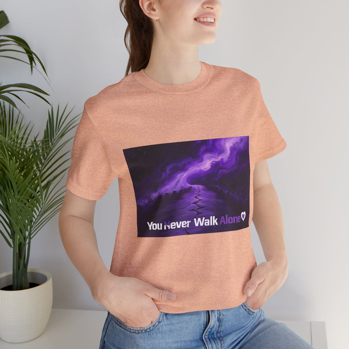 You Never Walk Alone Tee — Purple Night Stairway Graphic T‑Shirt