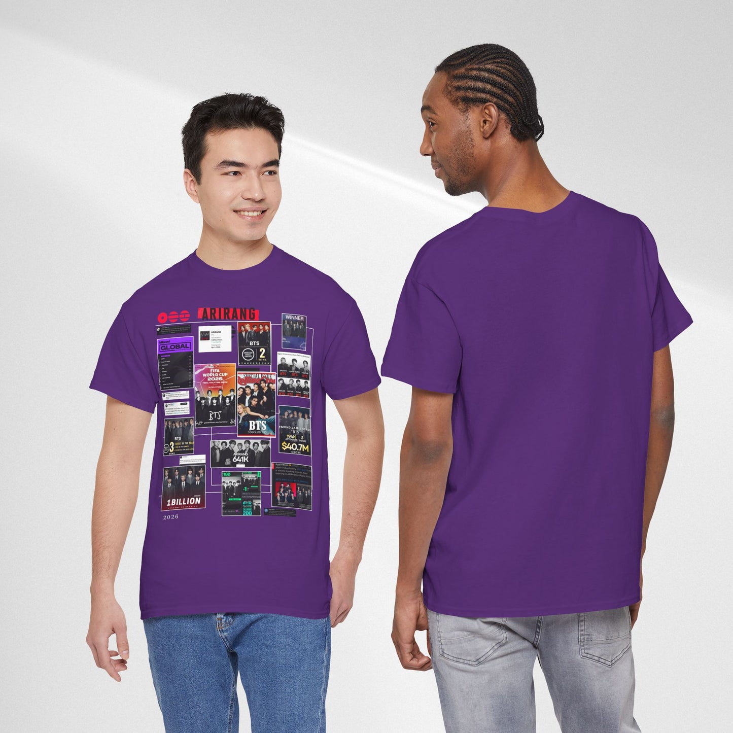 BTS ARIRANG Collage Tee — Iconic Albums & Milestones Graphic T-Shirt