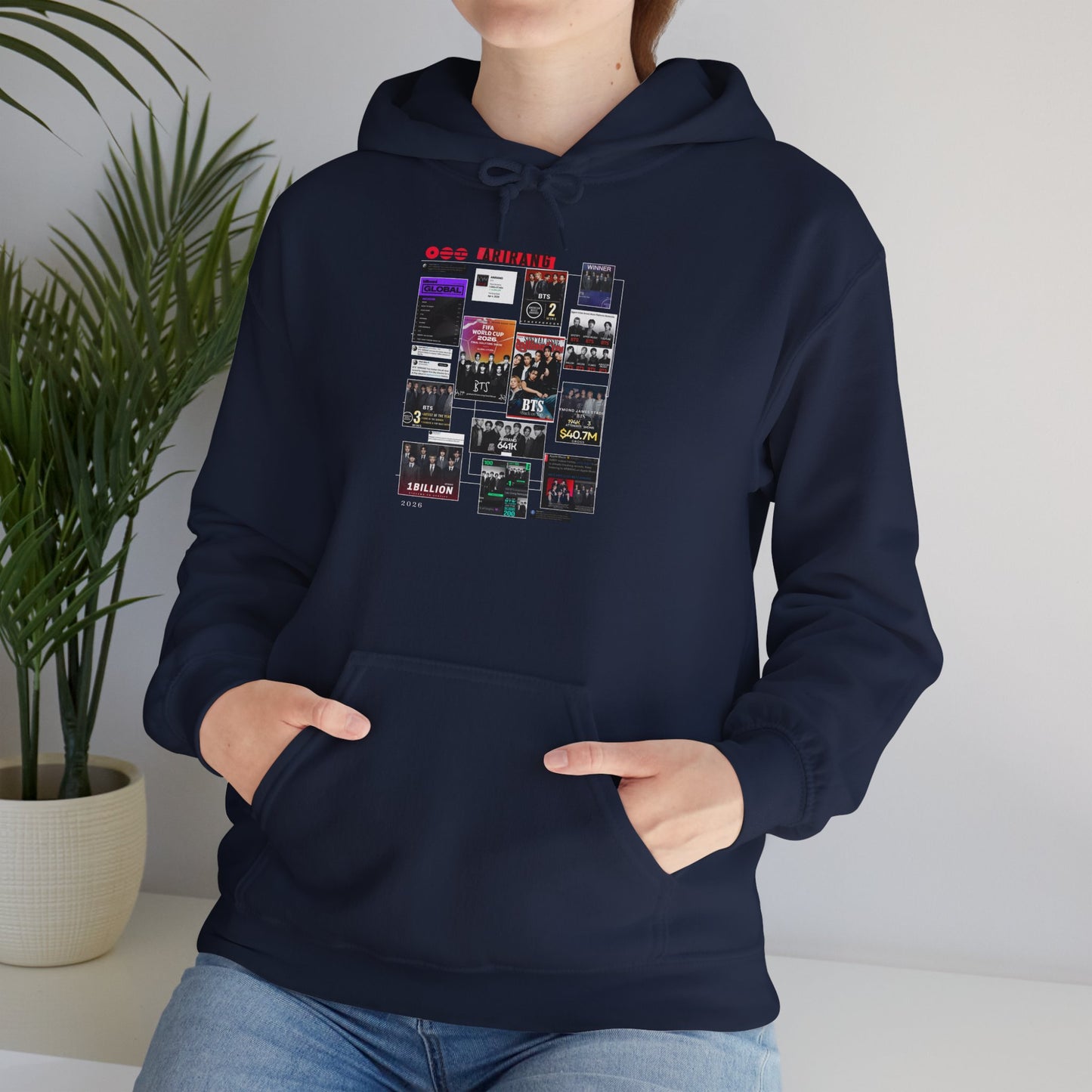 BTS ARIRANG Band Poster Collage Hoodie — Vintage Gig Tour Graphic Sweatshirt