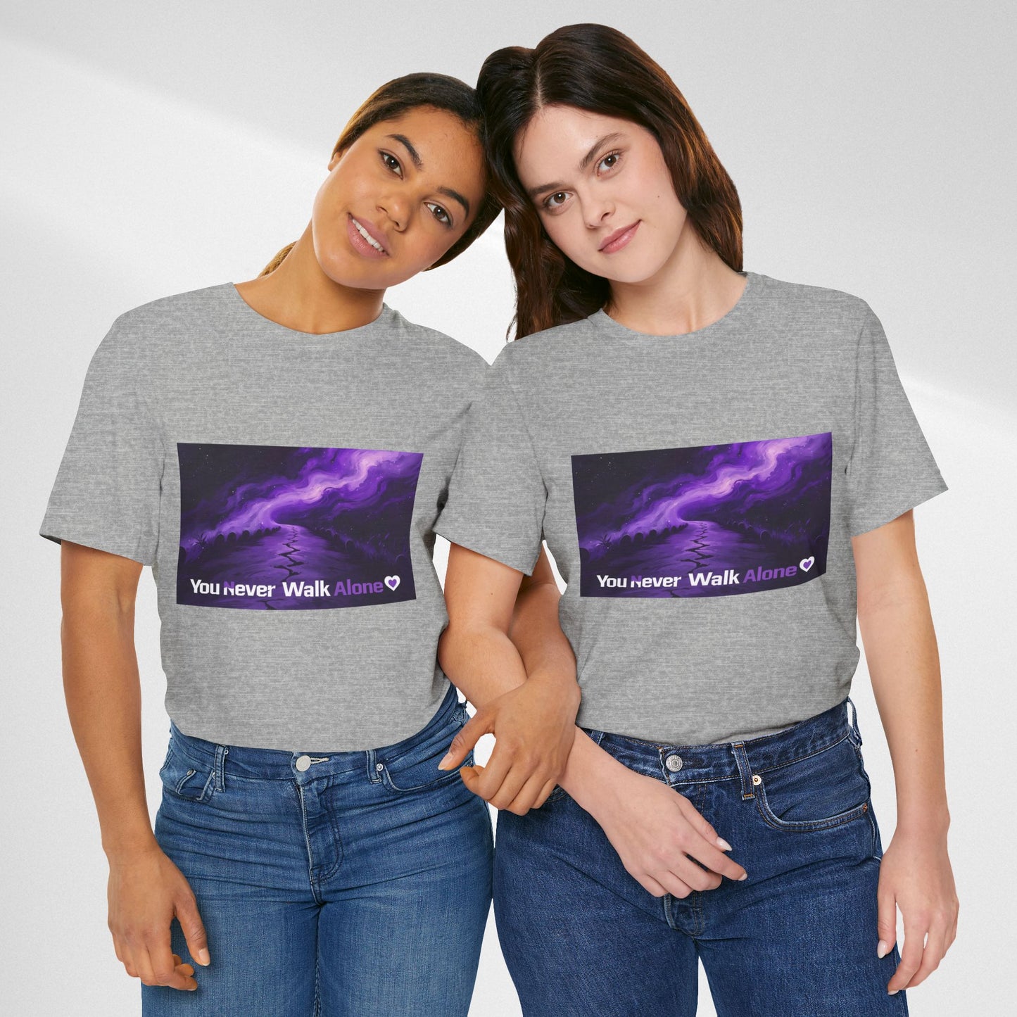 You Never Walk Alone Tee — Purple Night Stairway Graphic T‑Shirt