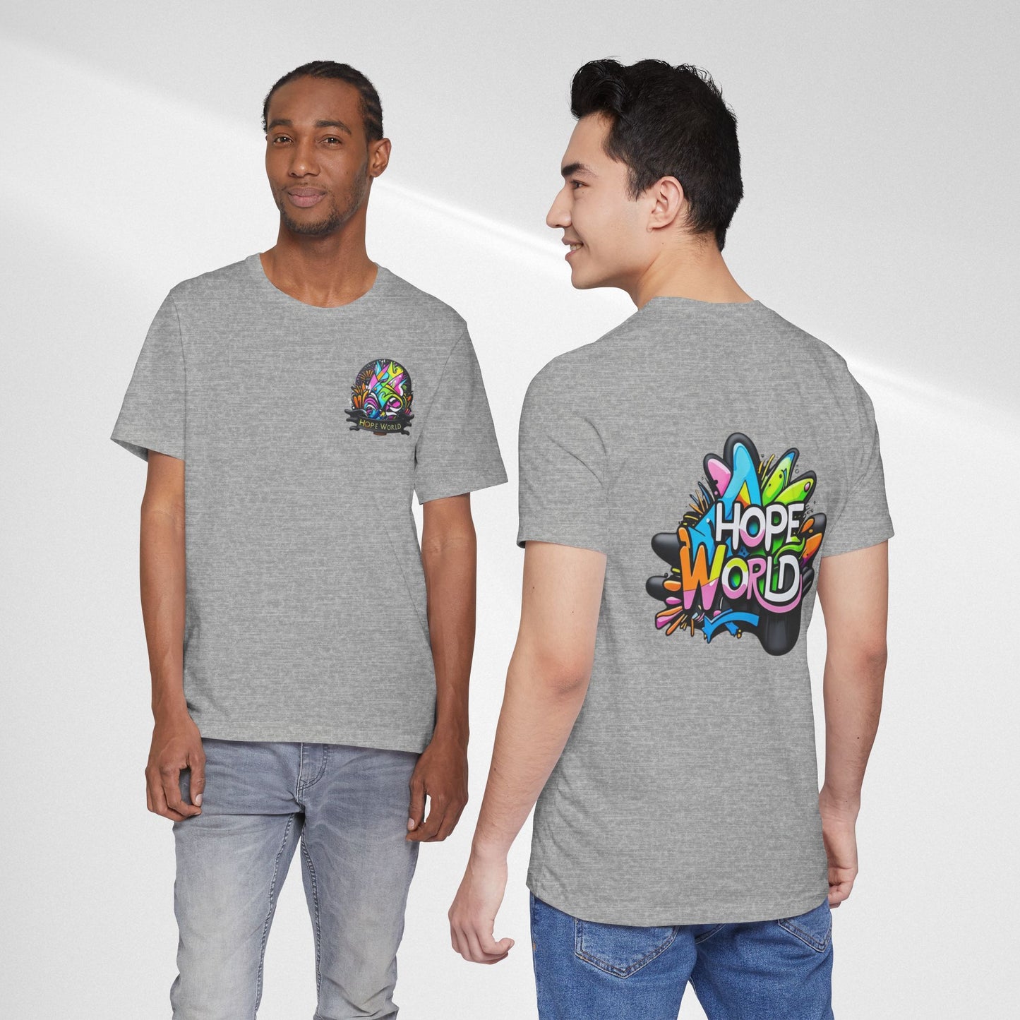 Hope World Graphic Tee — Colorful Graffiti BTS-Inspired Shirt