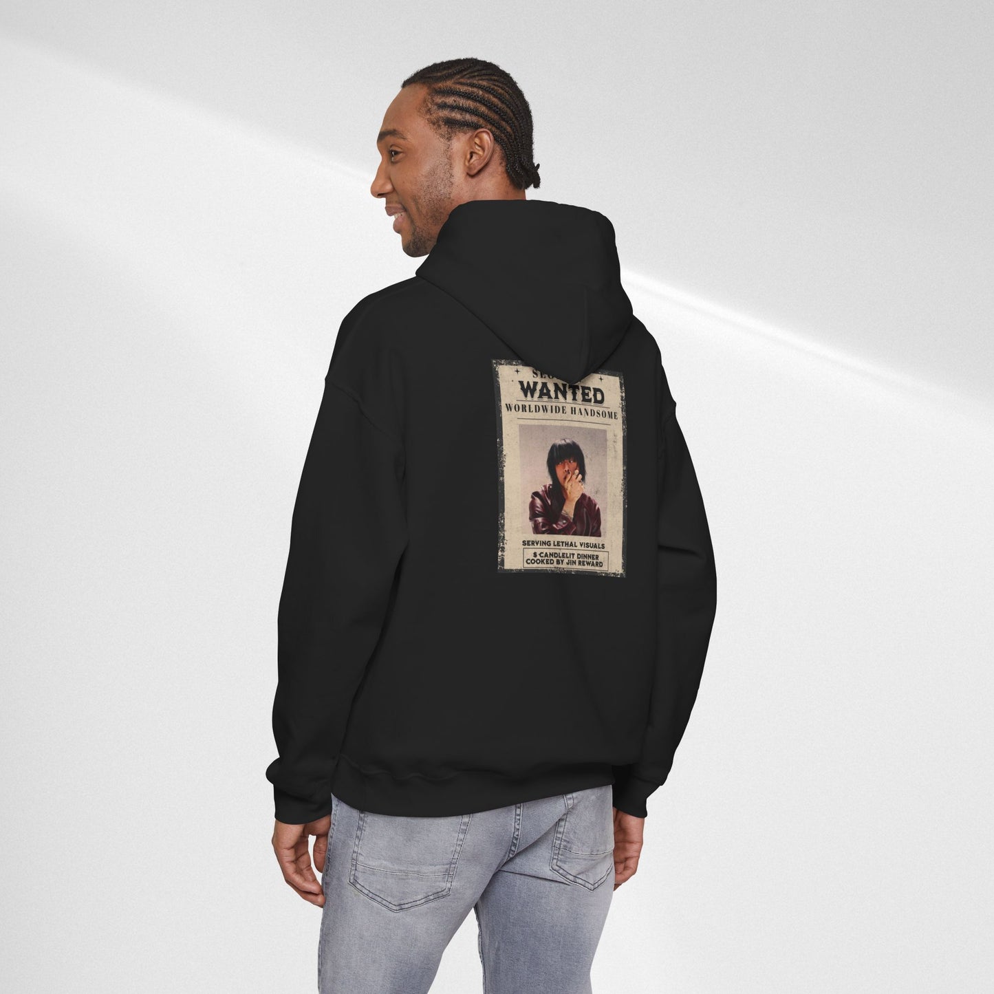 Jin Hoodie — "WANTED" Vintage Photo Poster Graphic Hoodie