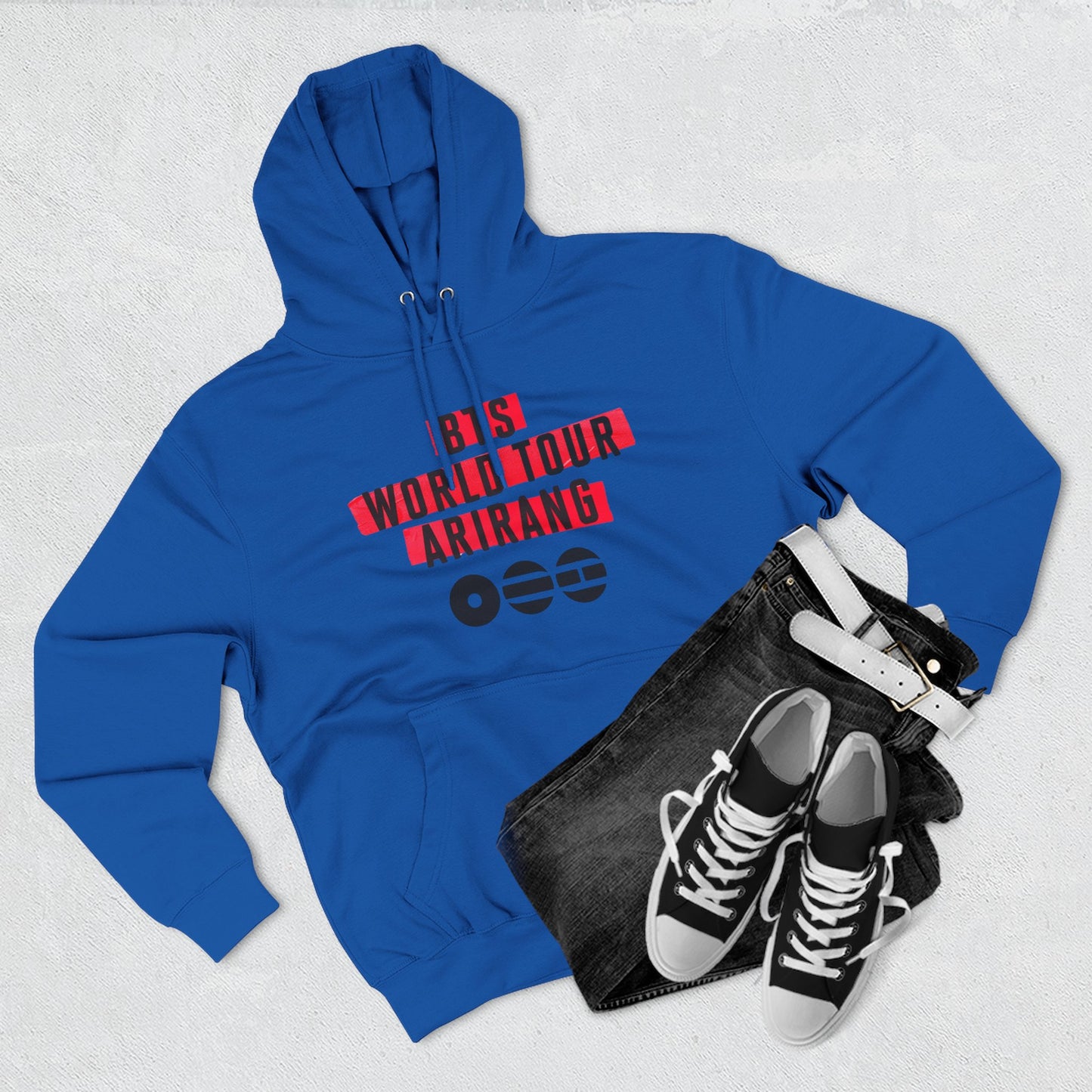 BTS World Tour Hoodie — 'Arirang' Fleece Pullover with Tour Dates
