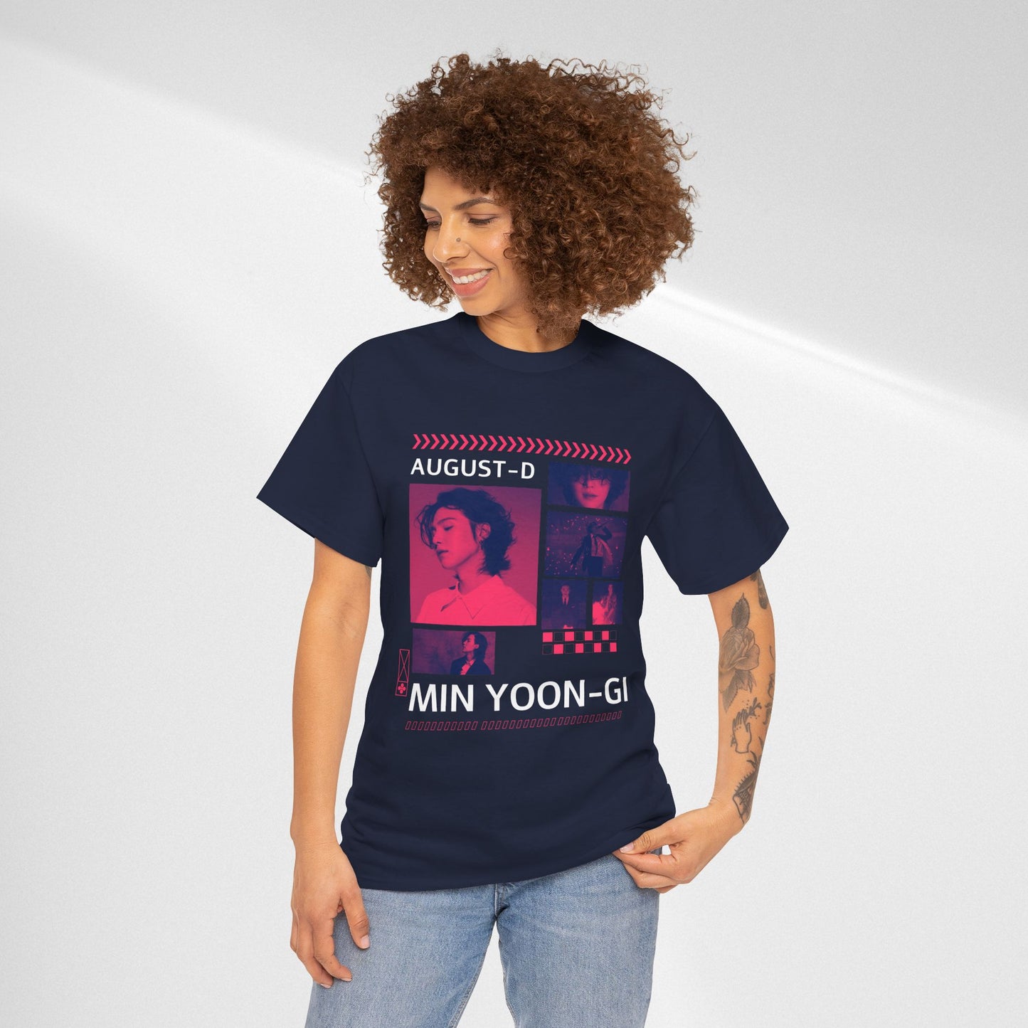Min Yoon-Gi Photo Grid Tee — K‑Pop BTS August‑D Fan Shirt