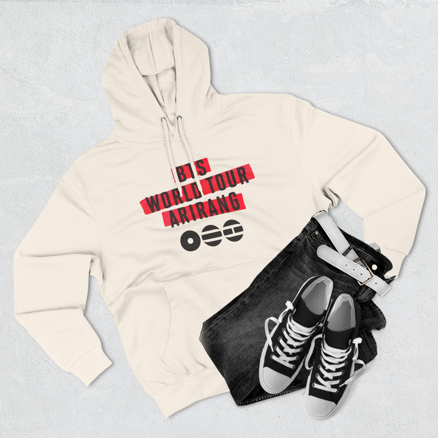 BTS World Tour Hoodie — 'Arirang' Fleece Pullover with Tour Dates