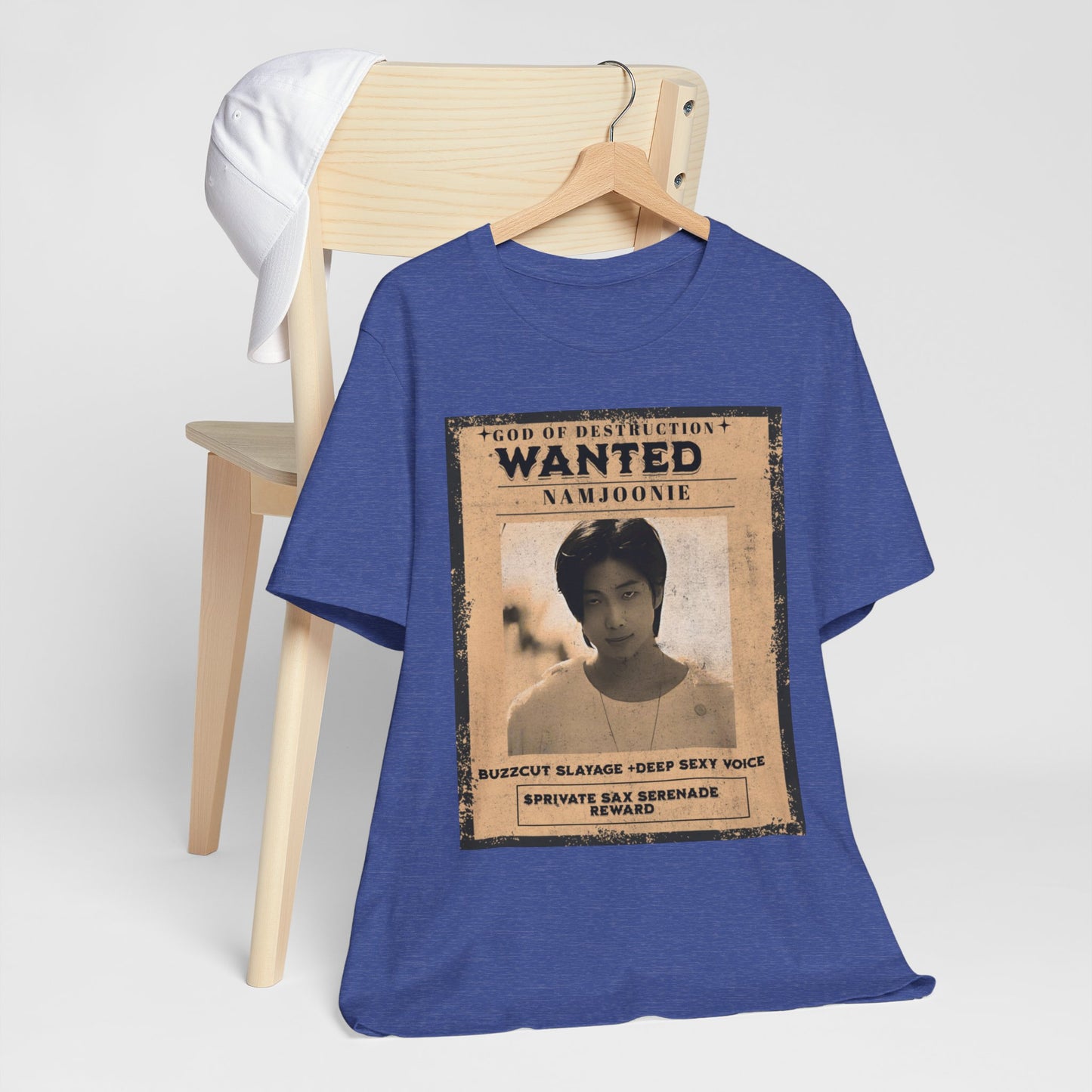 T-Shirt — Vintage 'Wanted: Namjoonie' Photo Tee (K-Pop Fan Poster Style)