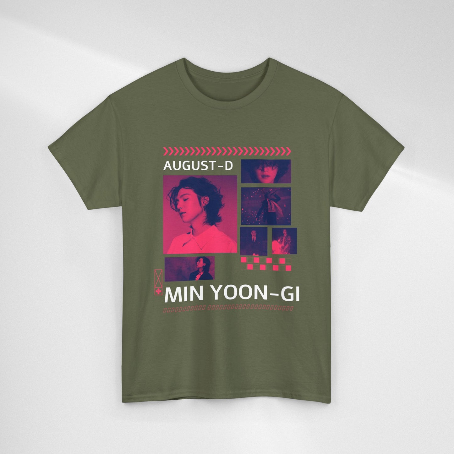Min Yoon-Gi Photo Grid Tee — K‑Pop BTS August‑D Fan Shirt