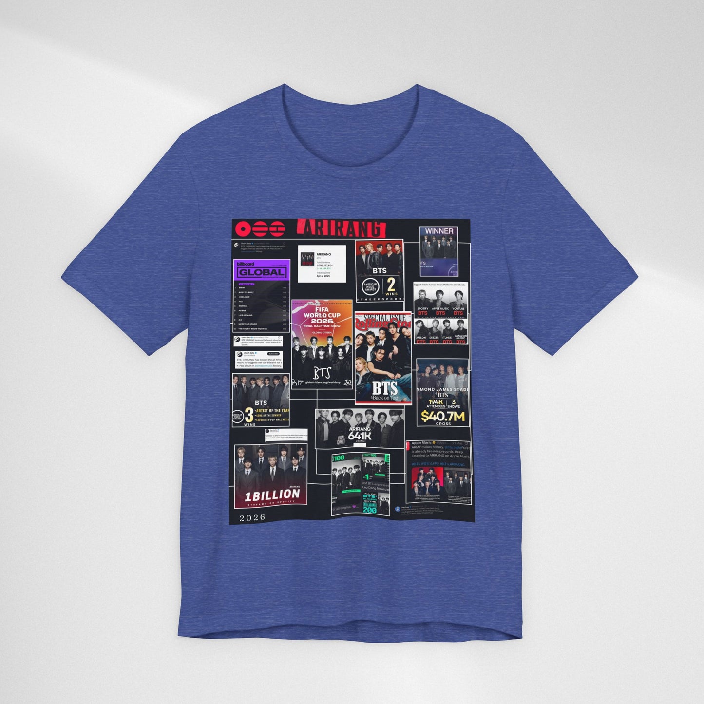BTS  ARIRANG Collage Graphic Tee — K‑Pop Fan Tribute Shirt