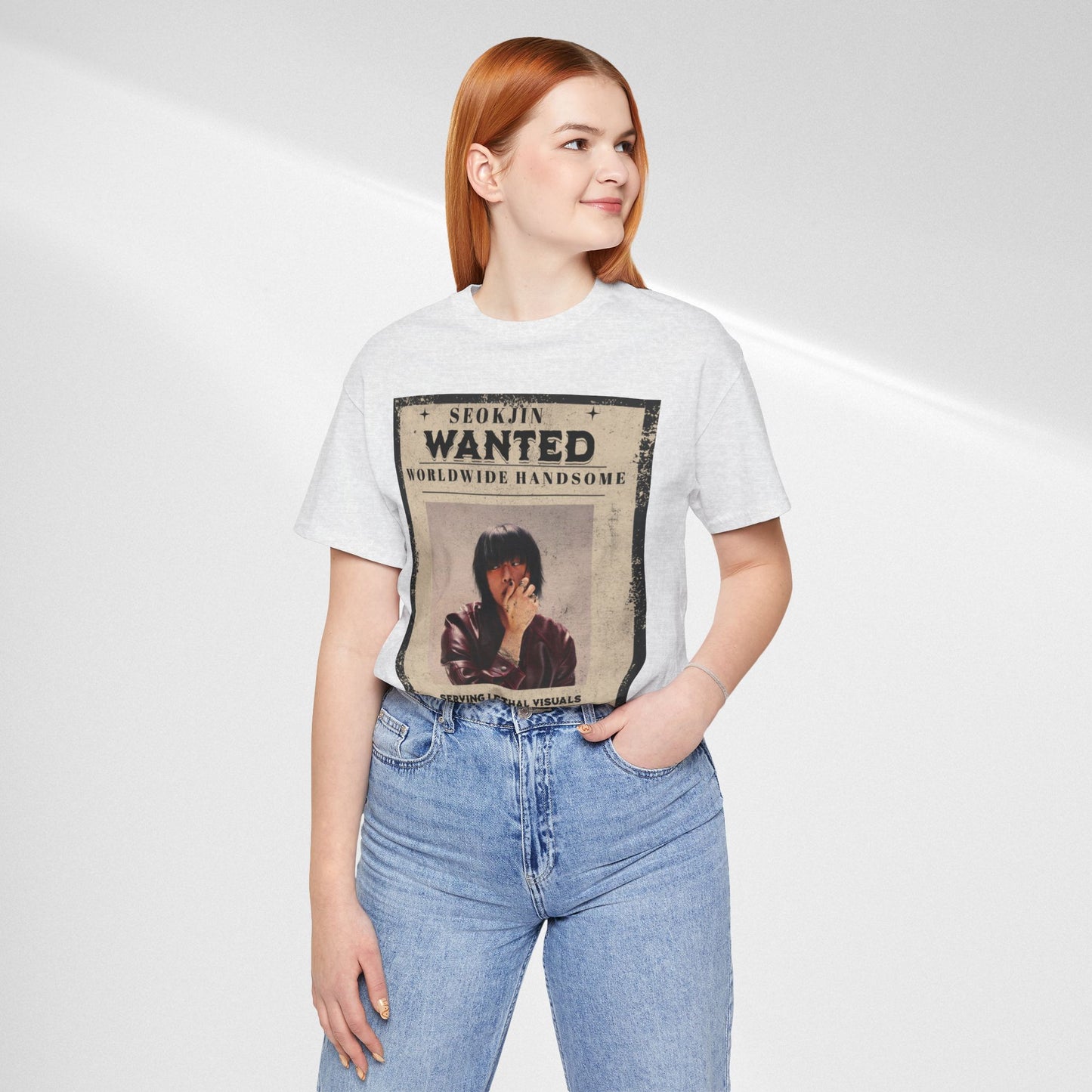 T-Shirt — 'Seokjin Wanted: Worldwide Handsome' Vintage Poster Tee