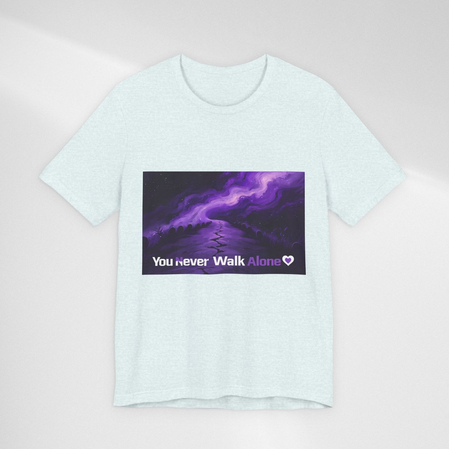 You Never Walk Alone Tee — Purple Night Stairway Graphic T‑Shirt