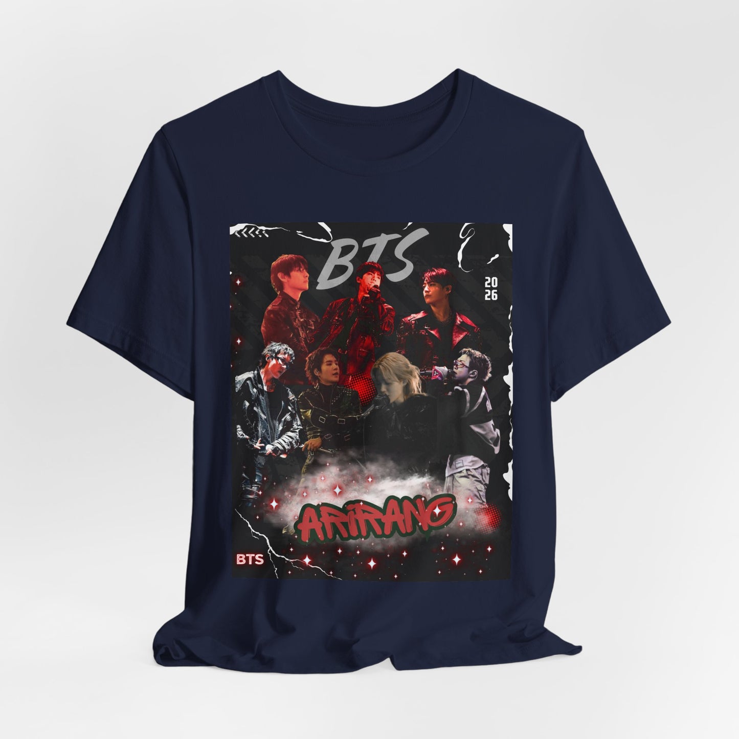 BTS ARIRANG Band Graphic Tee — 'BTS ARMY' Retro Concert Poster Shirt