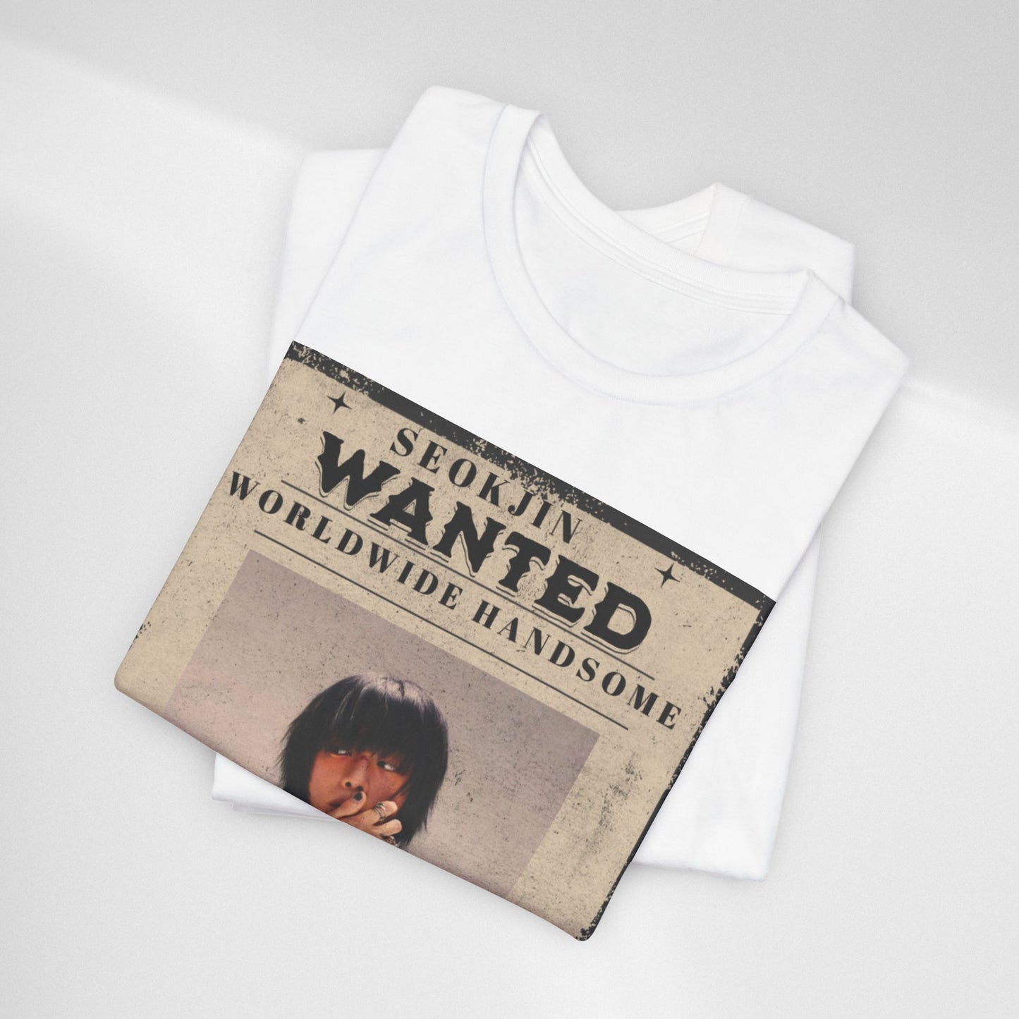 T-Shirt — 'Seokjin Wanted: Worldwide Handsome' Vintage Poster Tee